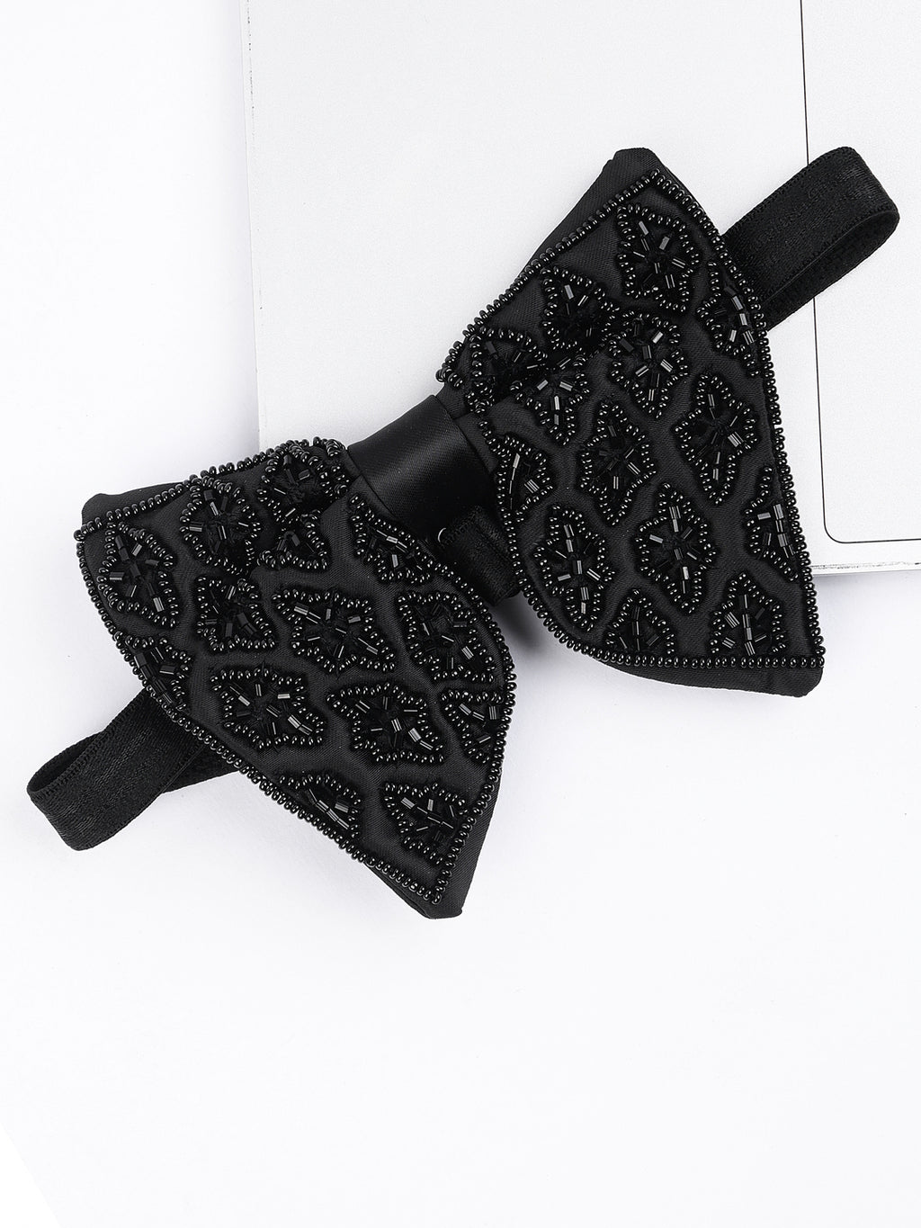Alvaro Castagnino Men Black Embellished Butterfly Bow Tie