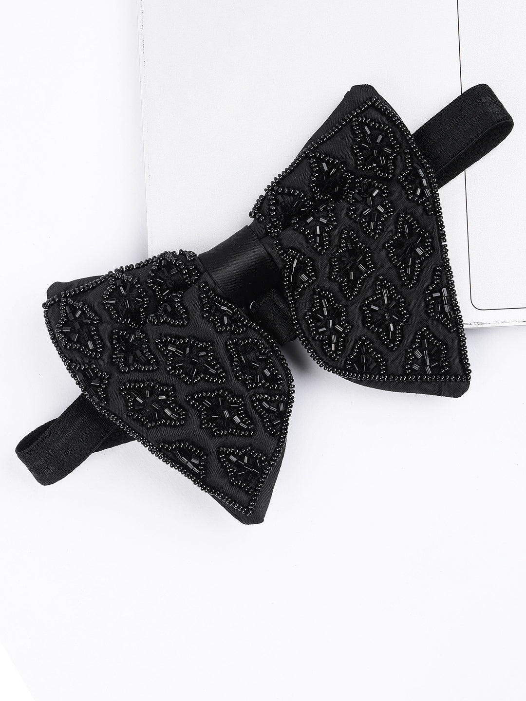 Alvaro Castagnino Men Black Embellished Butterfly Bow Tie