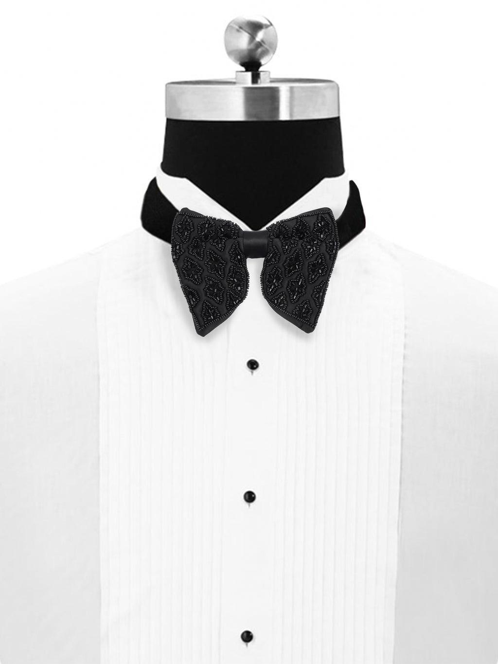 Alvaro Castagnino Men Black Embellished Butterfly Bow Tie