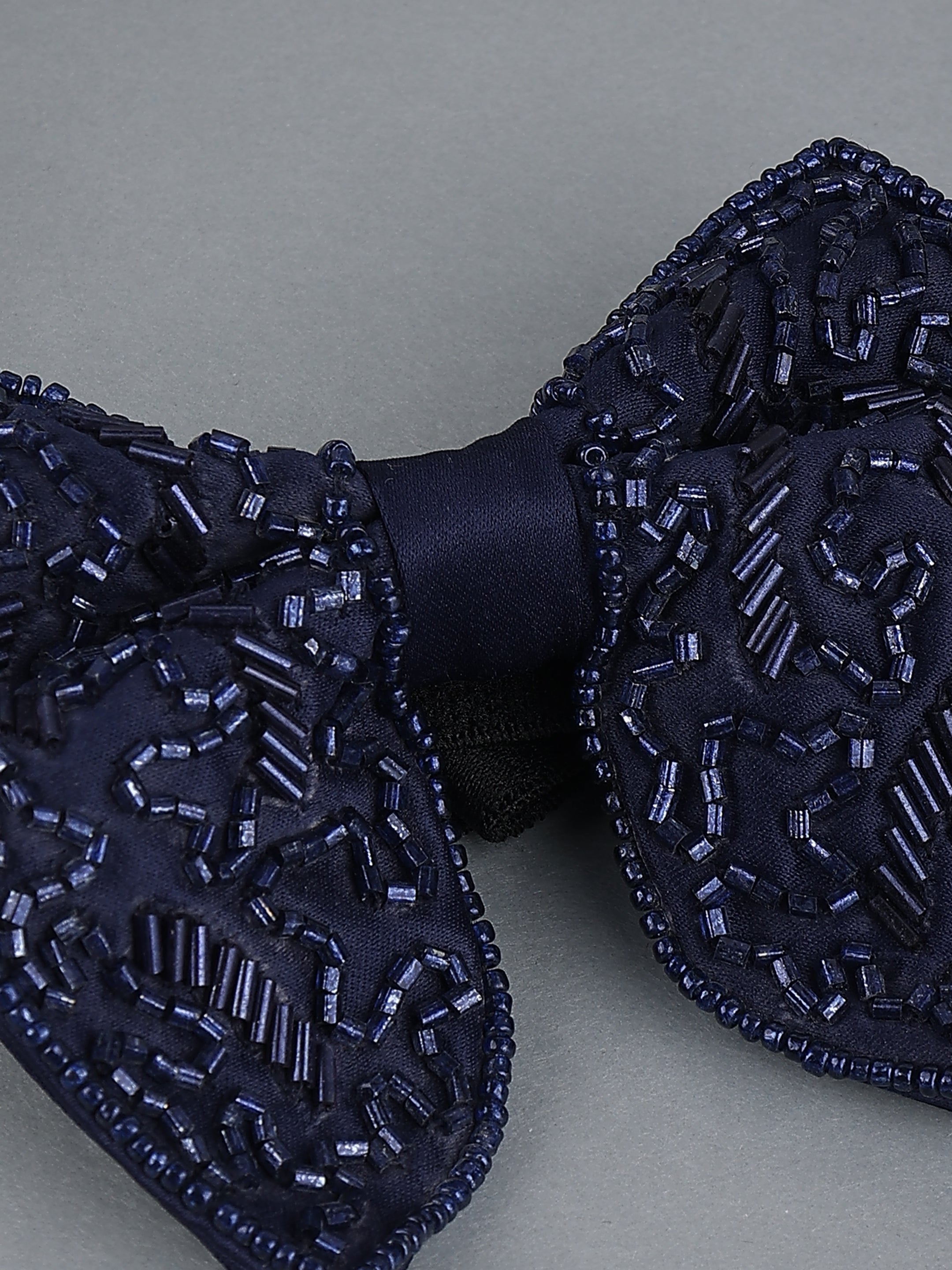 Blue Embellished Bow Tie