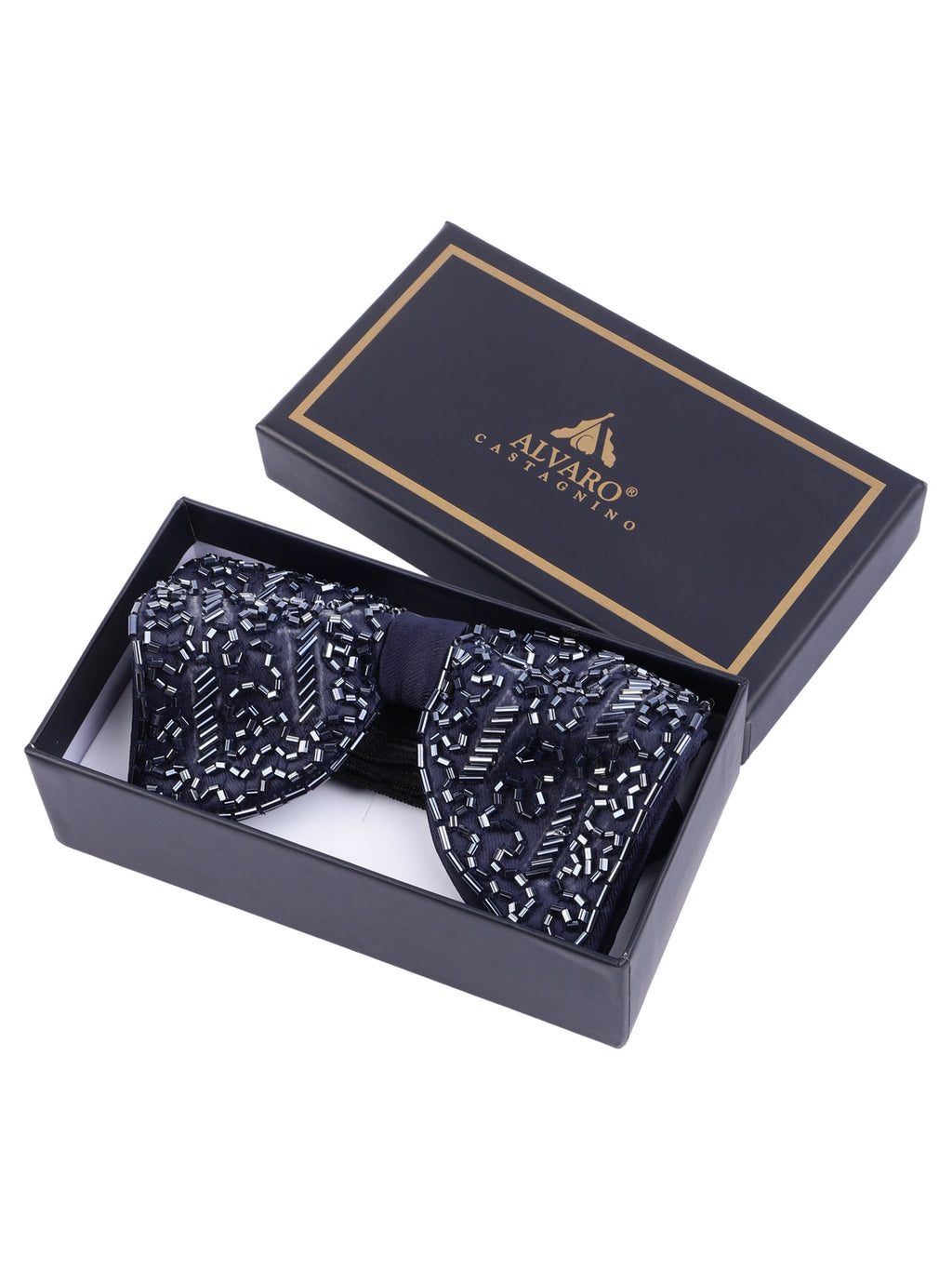 Alvaro Castagnino Men Blue Embellished Butterfly Bow Tie