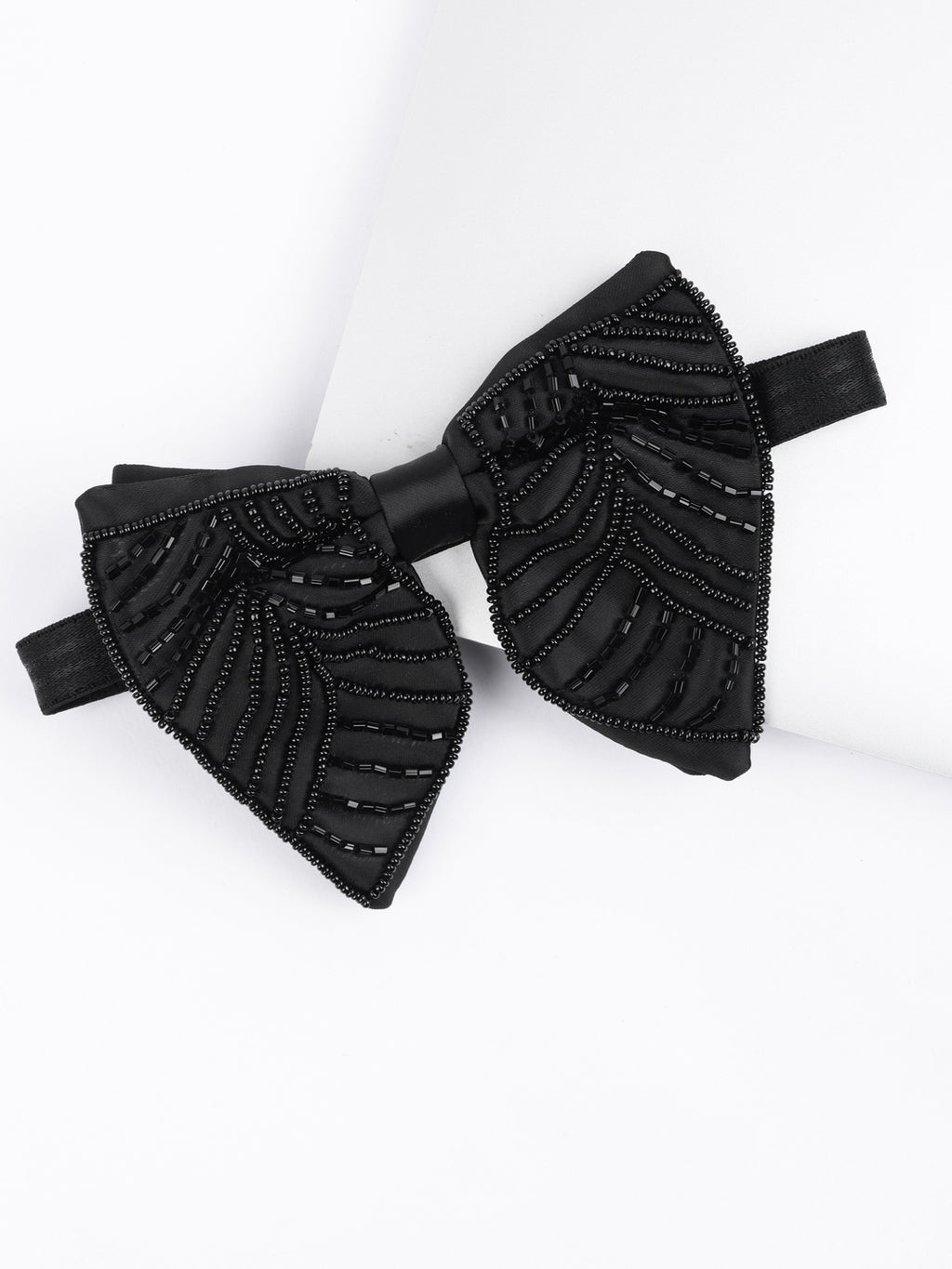 Alvaro Castagnino Men Black Embellished Butterfly Bow Tie