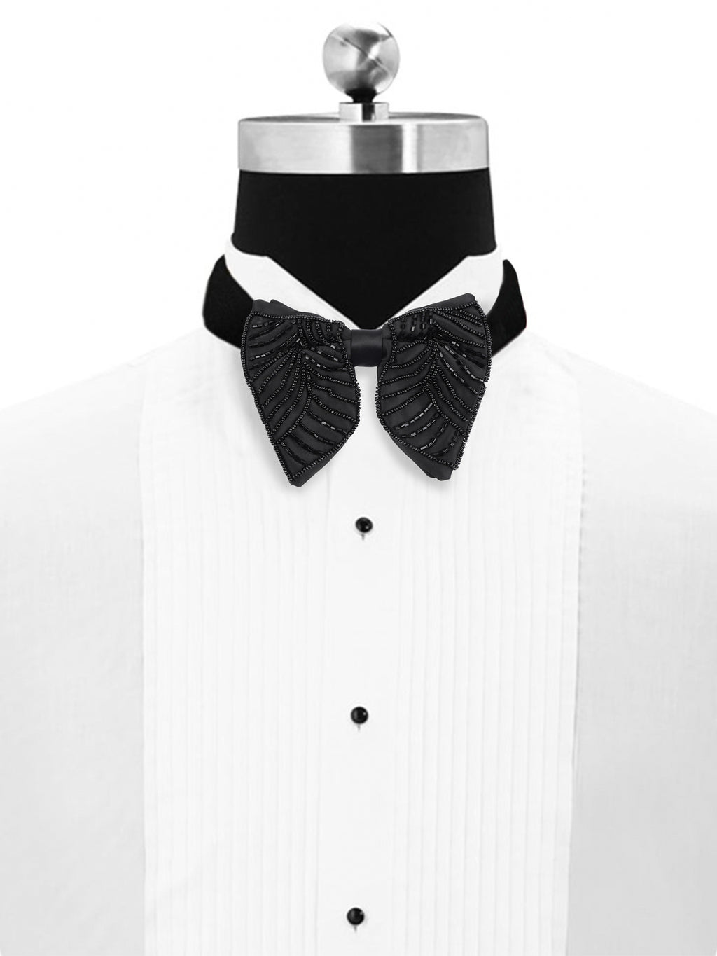 Alvaro Castagnino Men Black Embellished Butterfly Bow Tie