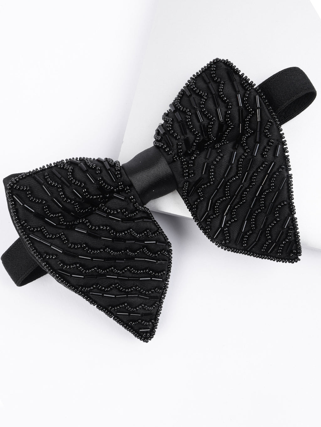 Alvaro Castagnino Men Black Embellished Butterfly Bow Tie