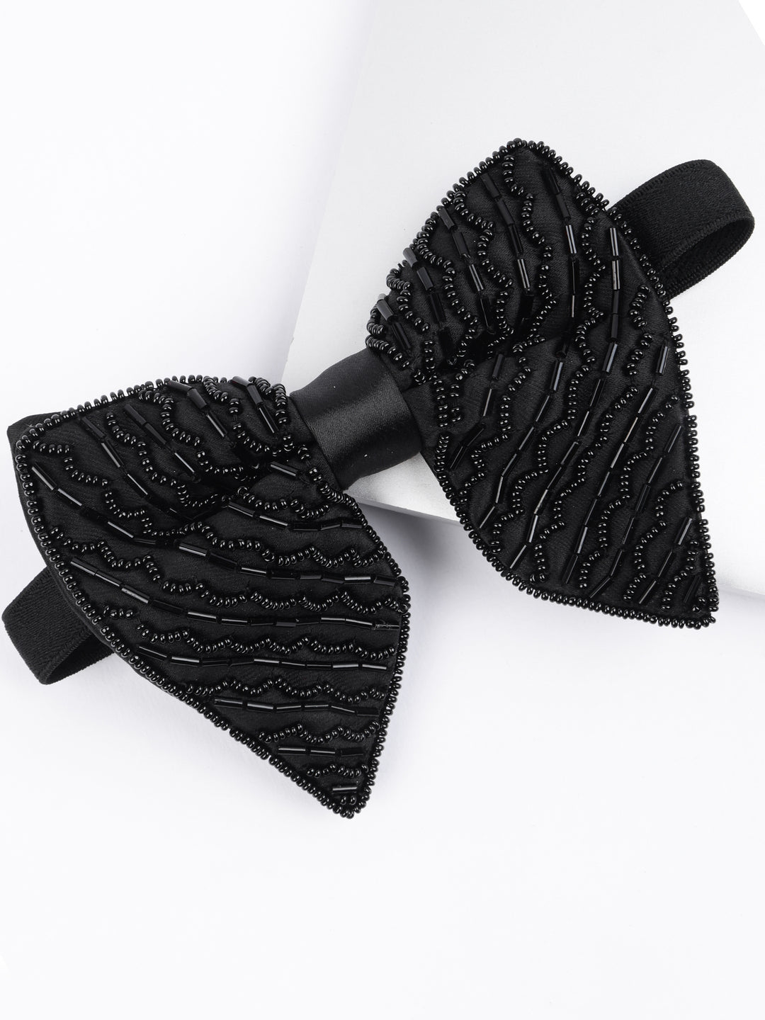 Alvaro Castagnino Men Black Embellished Butterfly Bow Tie