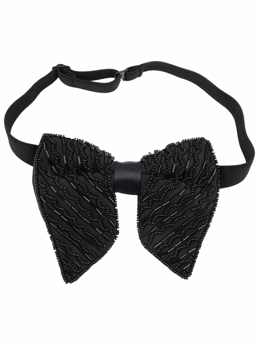 Alvaro Castagnino Men Black Embellished Butterfly Bow Tie
