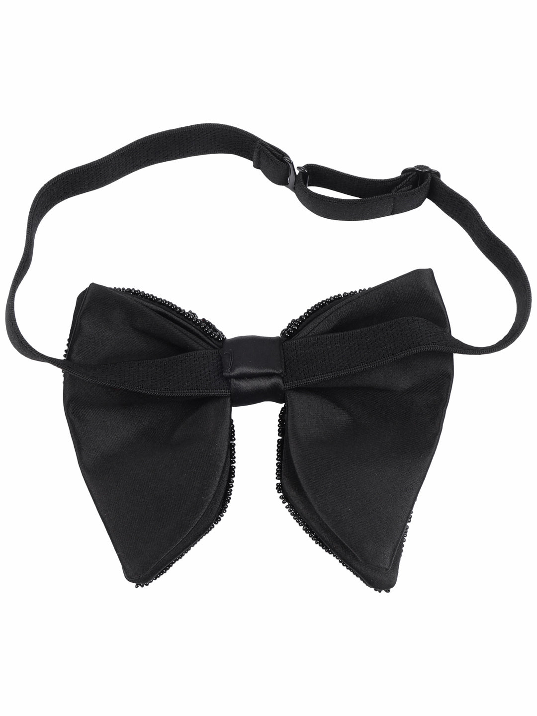 Black Embellished Zig Zag Butterfly Bow Tie