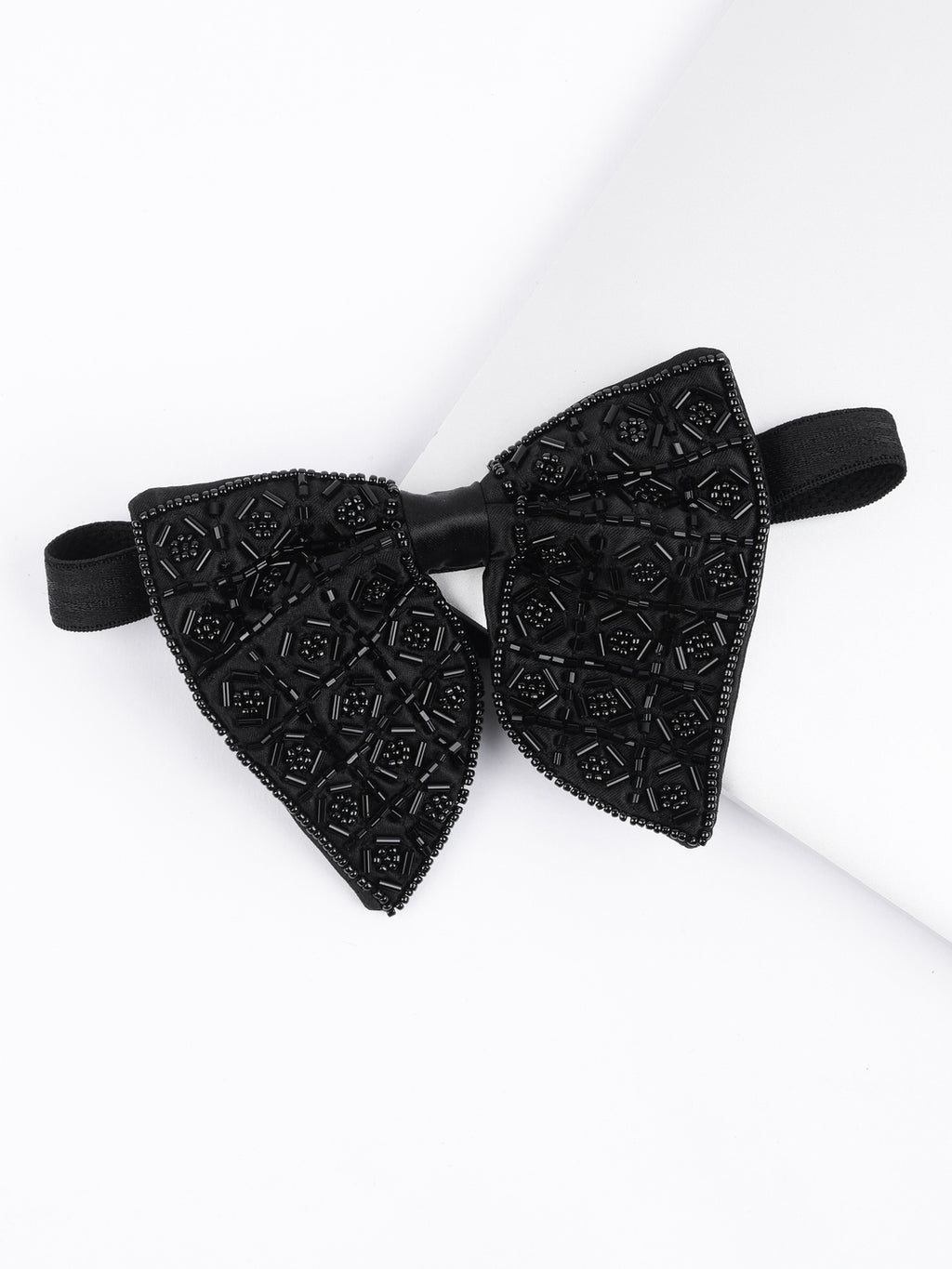 Alvaro Castagnino Men Black Embellished Butterfly Bow Tie