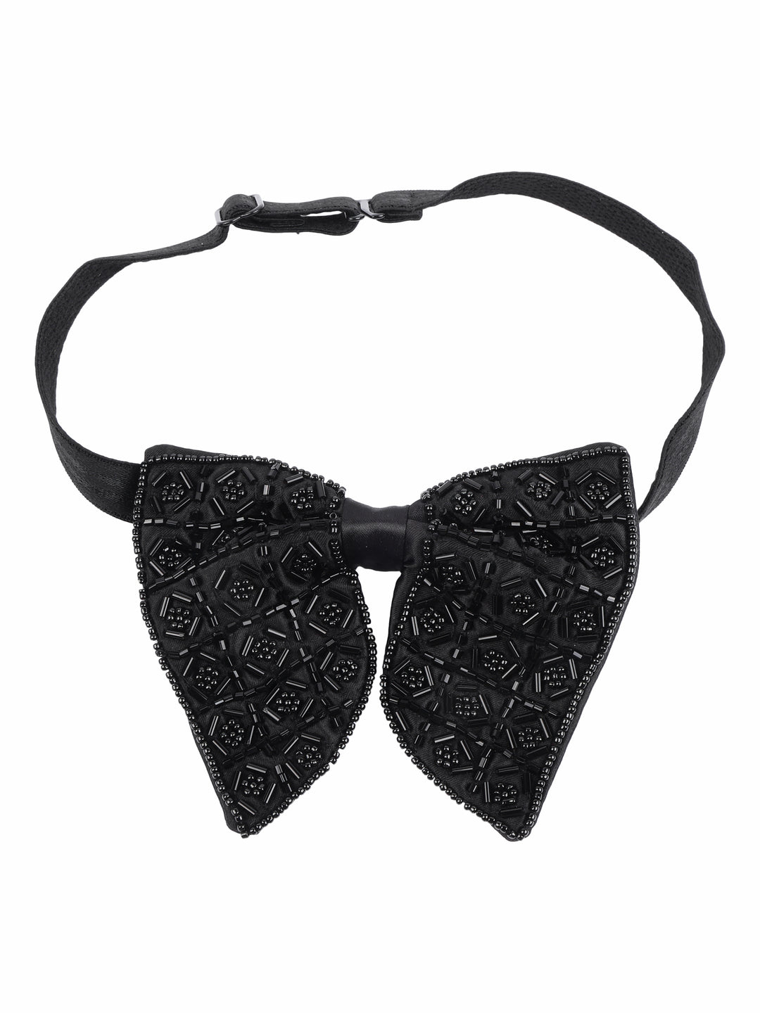 Alvaro Castagnino Men Black Embellished Butterfly Bow Tie