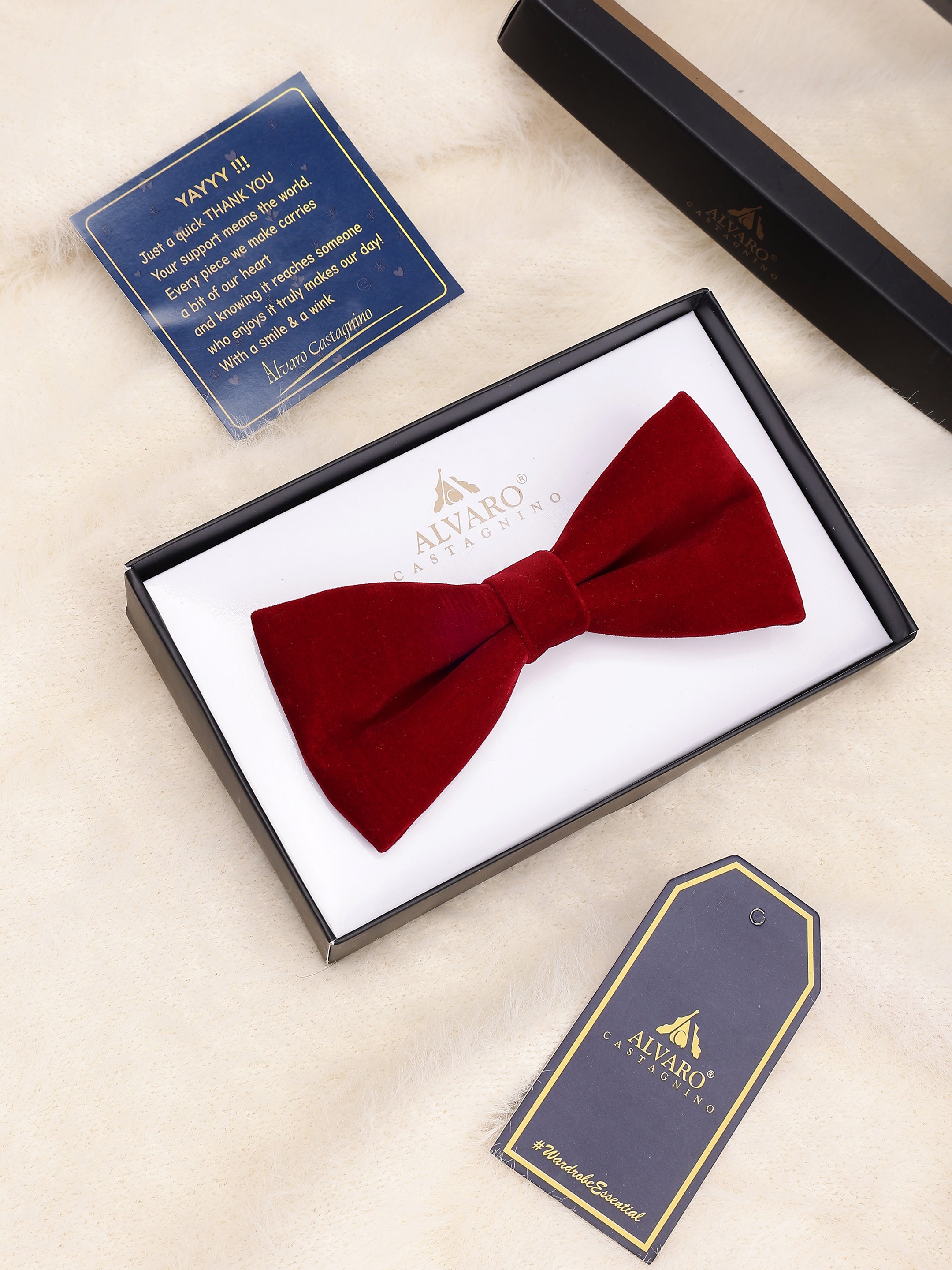 Maroon Velvet Bow Tie