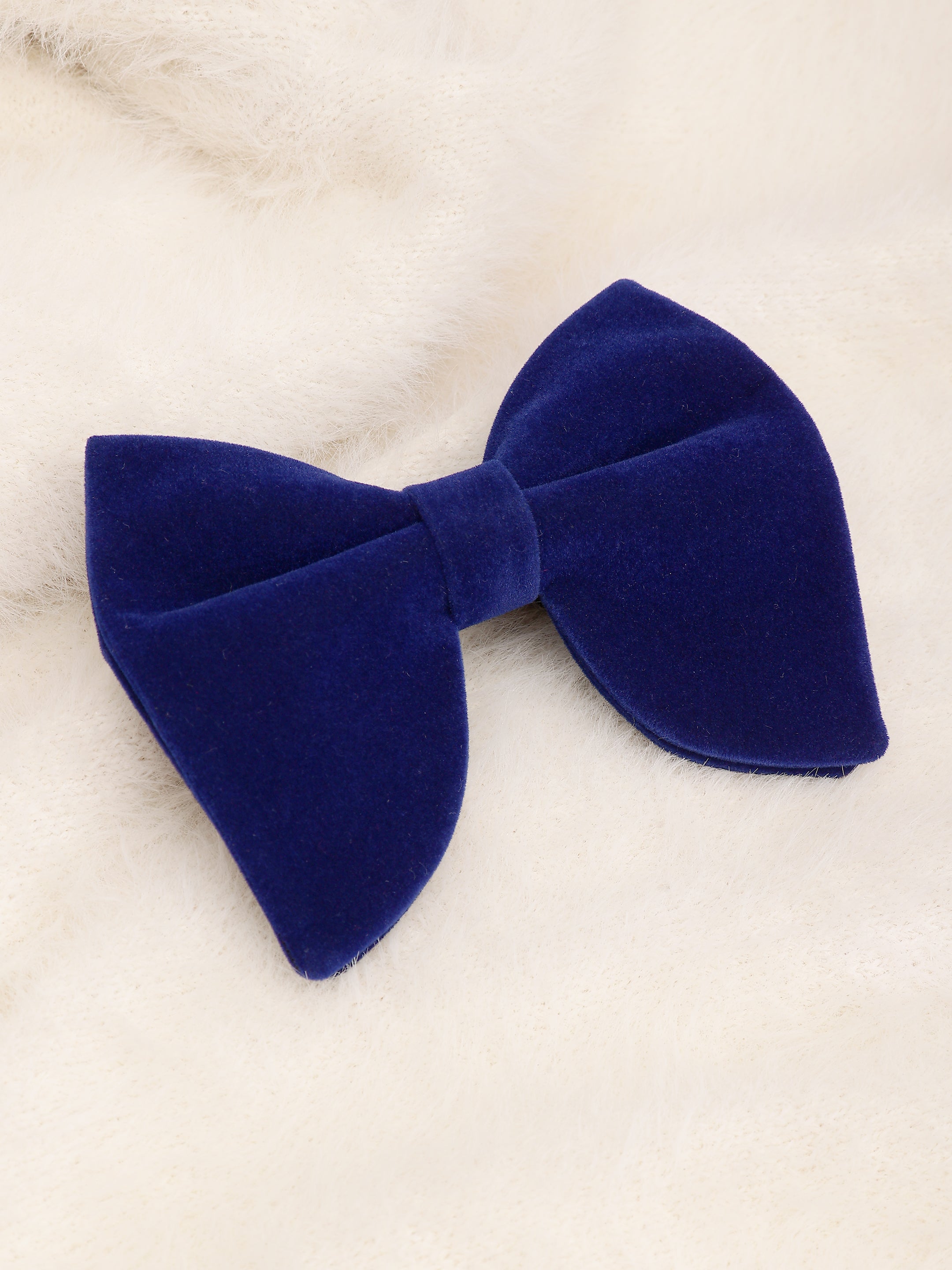 Deep Blue Velvet Butterfly Bow Tie