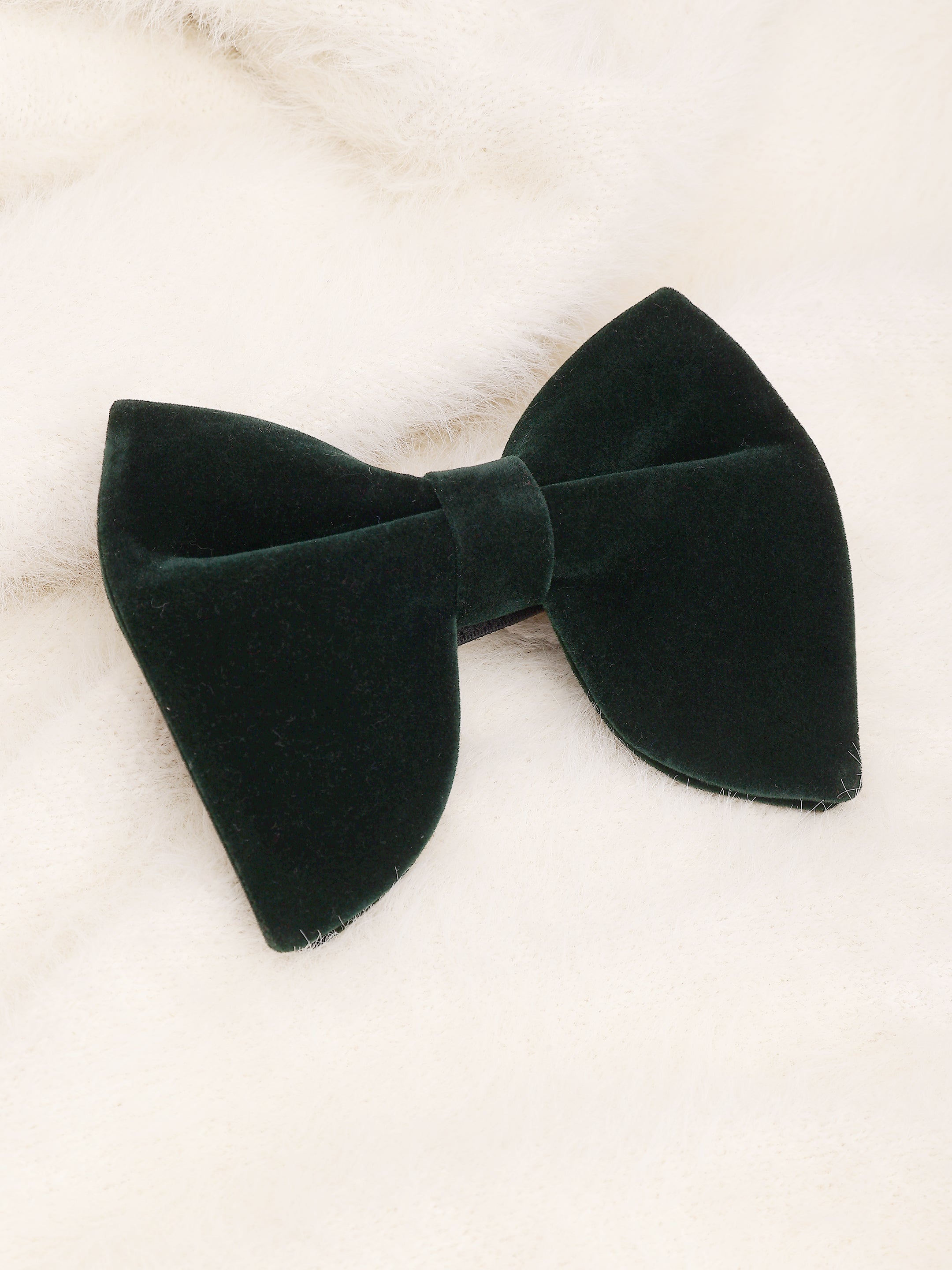 Dark Green Velvet Butterfly Bow Tie