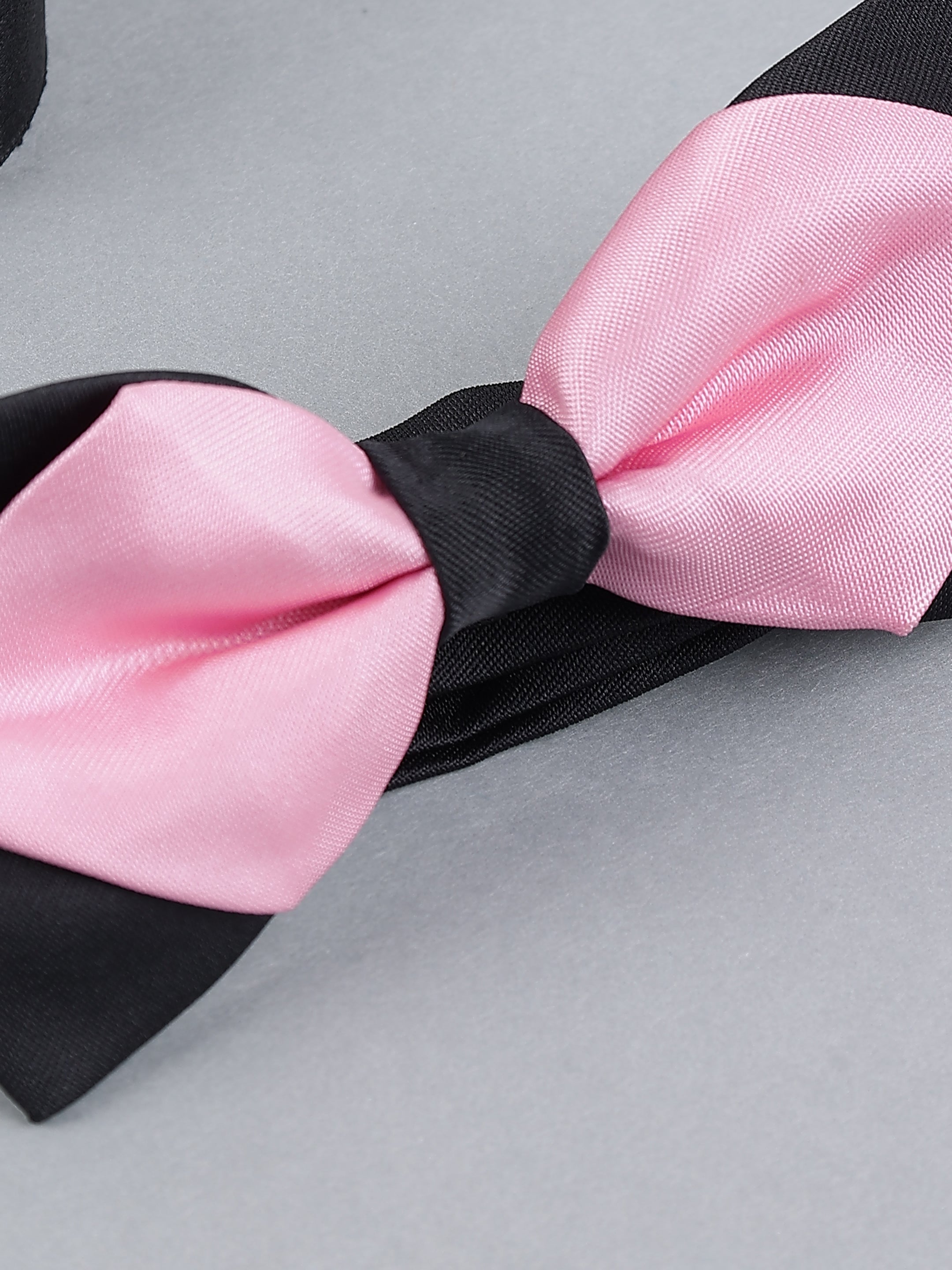 Dual-Tone Black & Pink Bow Tie