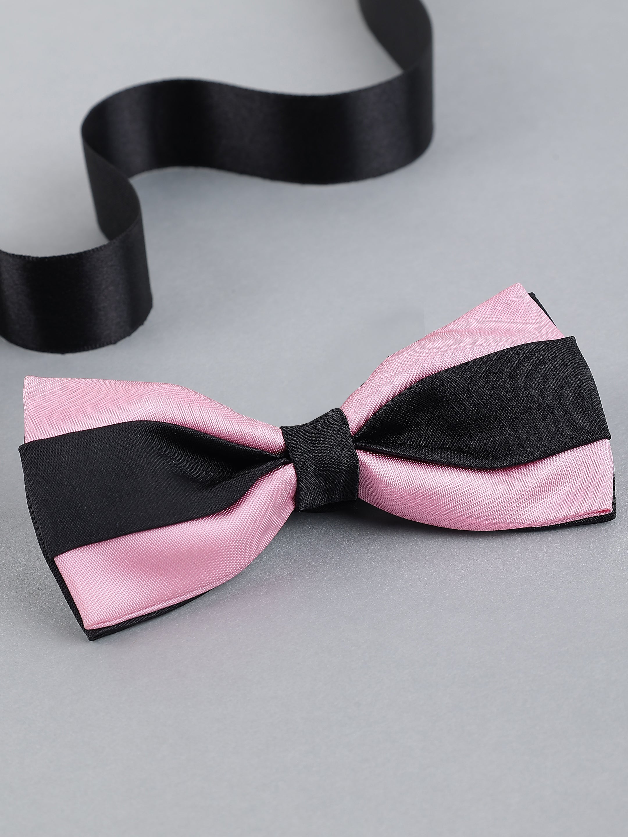 Pink & Black Two-Tone Bow Tie
