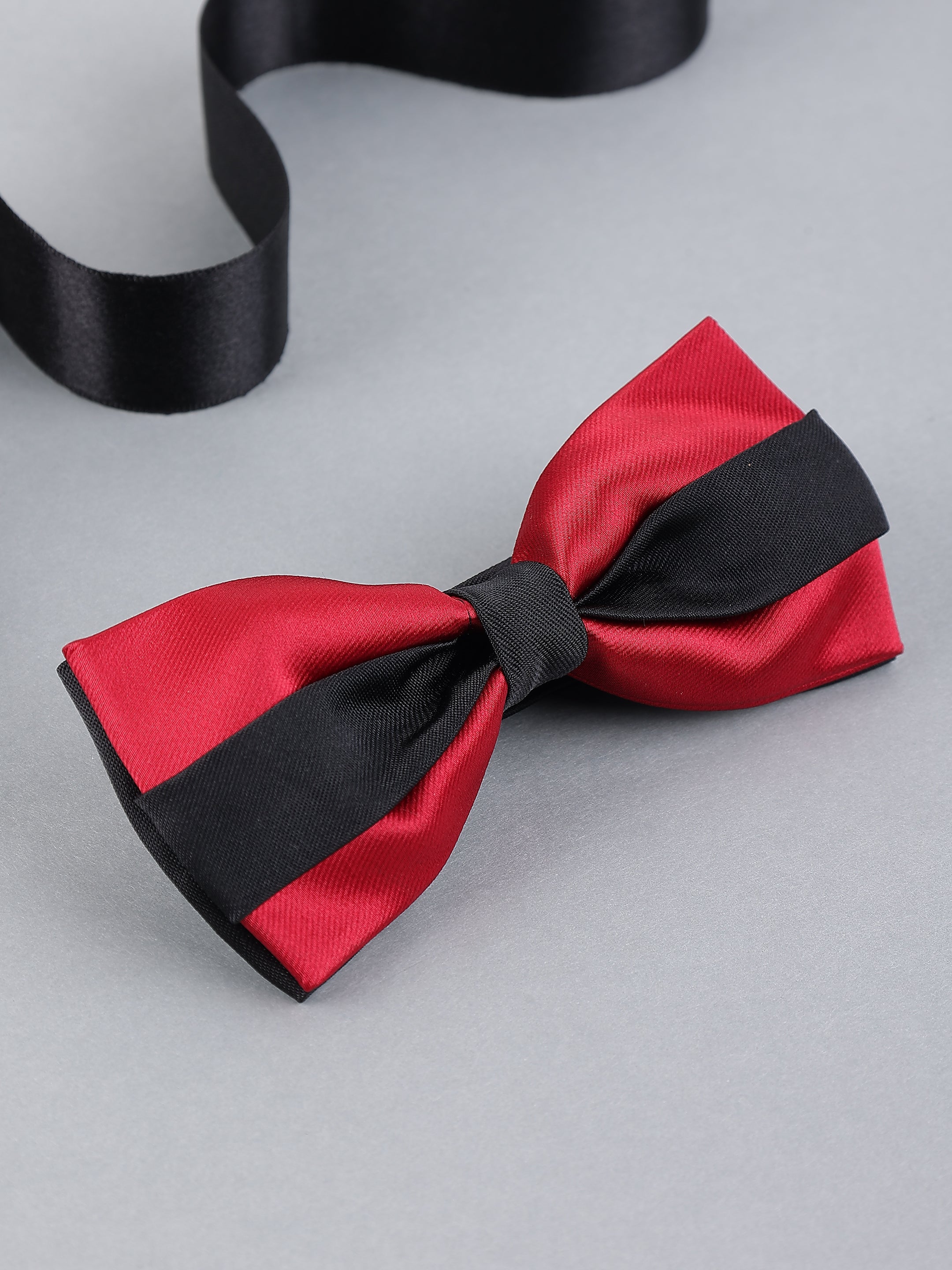 Dual-Tone Red & Black Bow Tie