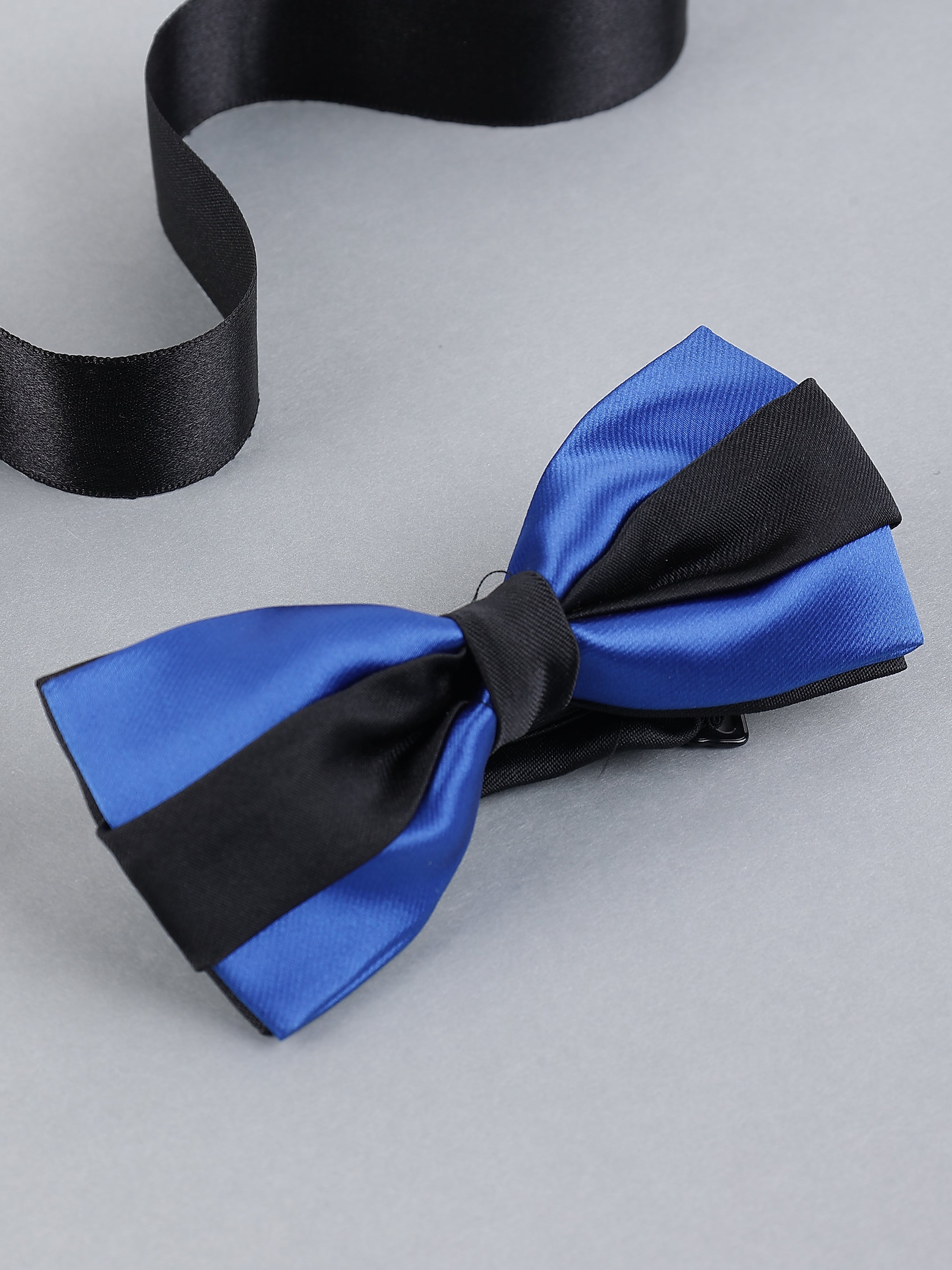 Royal Blue & Black Two-Tone Bow Tie