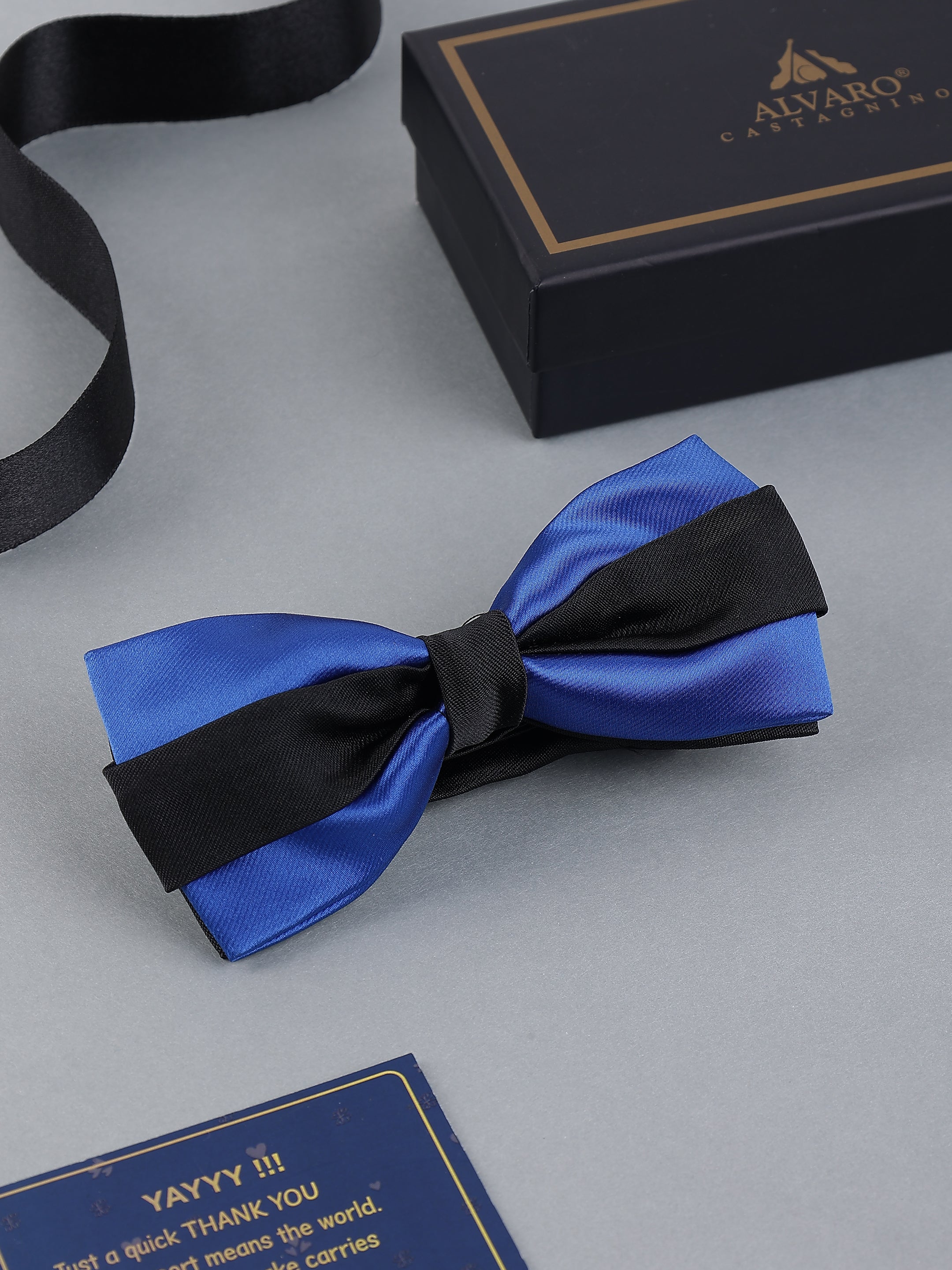 Royal Blue & Black Two-Tone Bow Tie