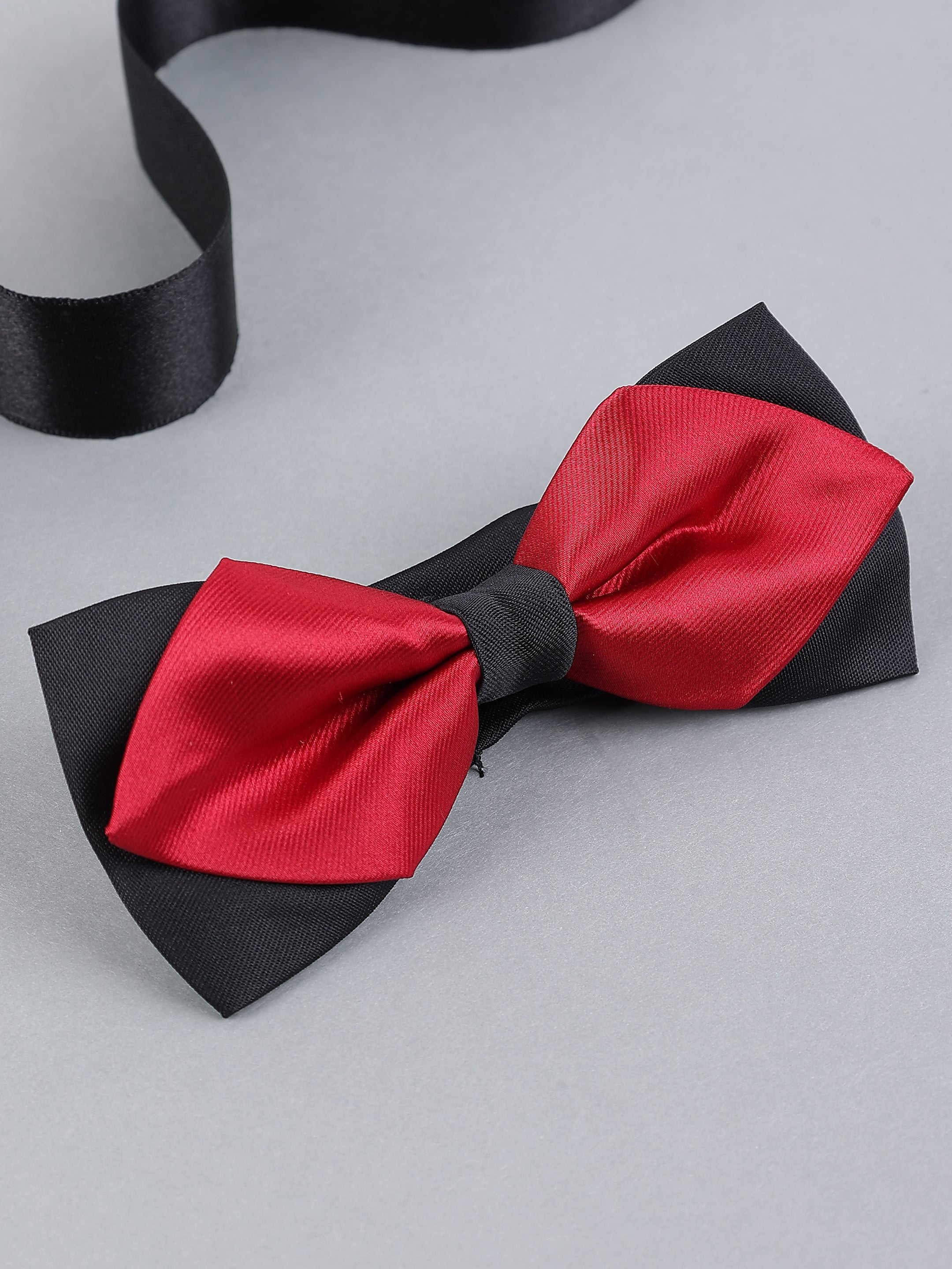 Dual-Tone Maroon & Black Bow Tie