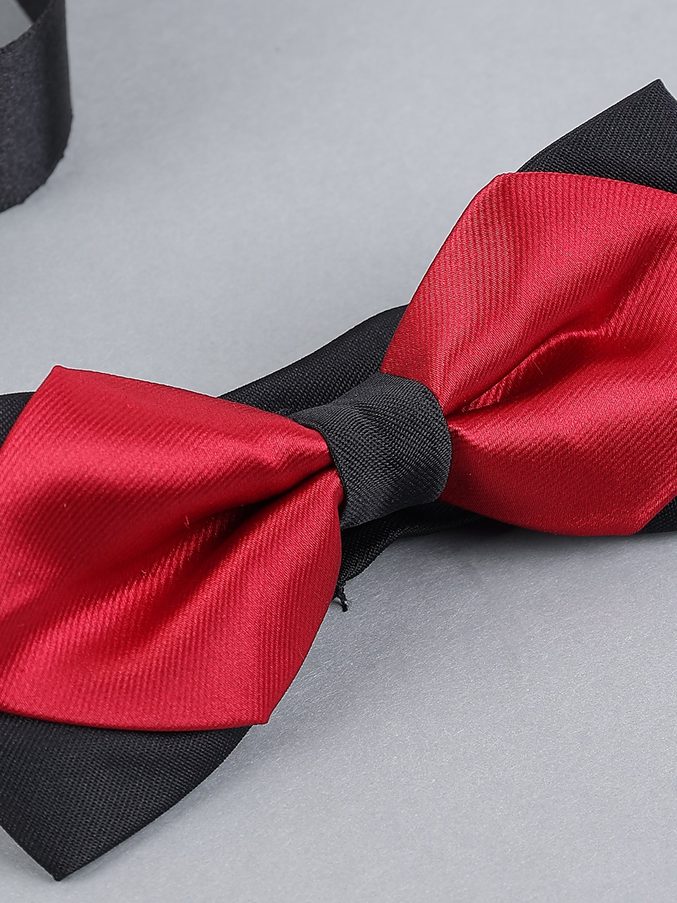 Dual-Tone Maroon & Black Bow Tie