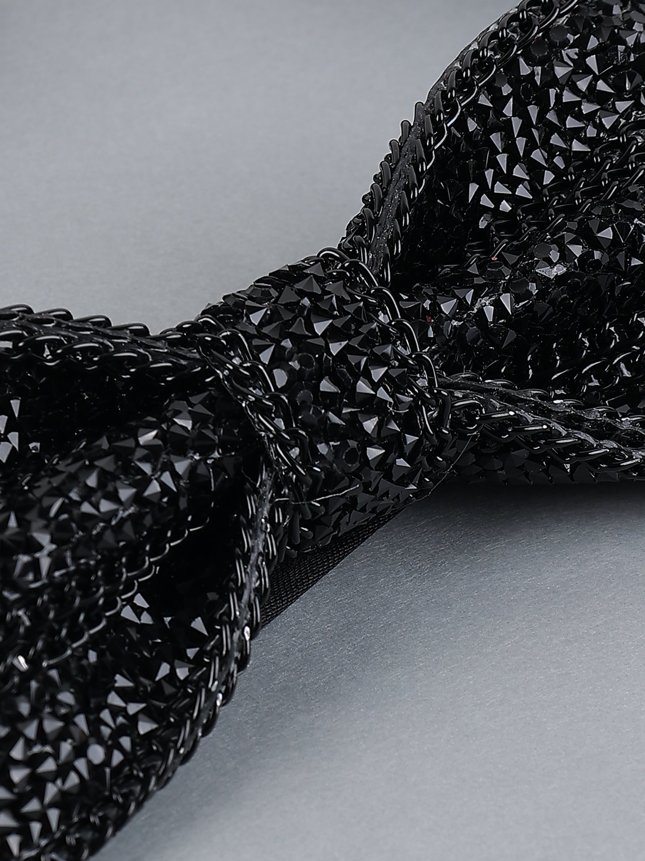 Black Crystal-Embellished Bow Tie
