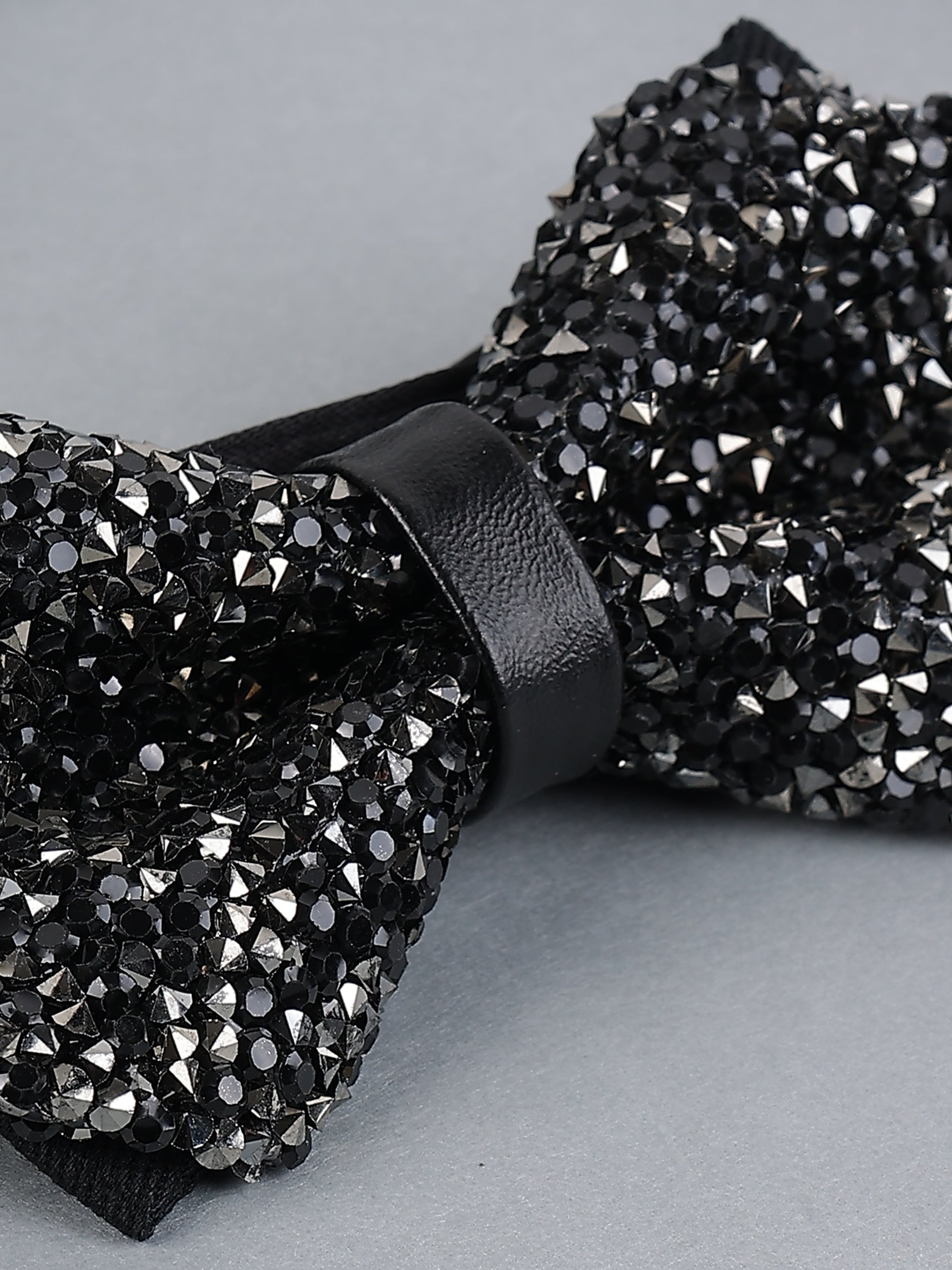 Gunmetal & Onyx Jeweled Bow Tie