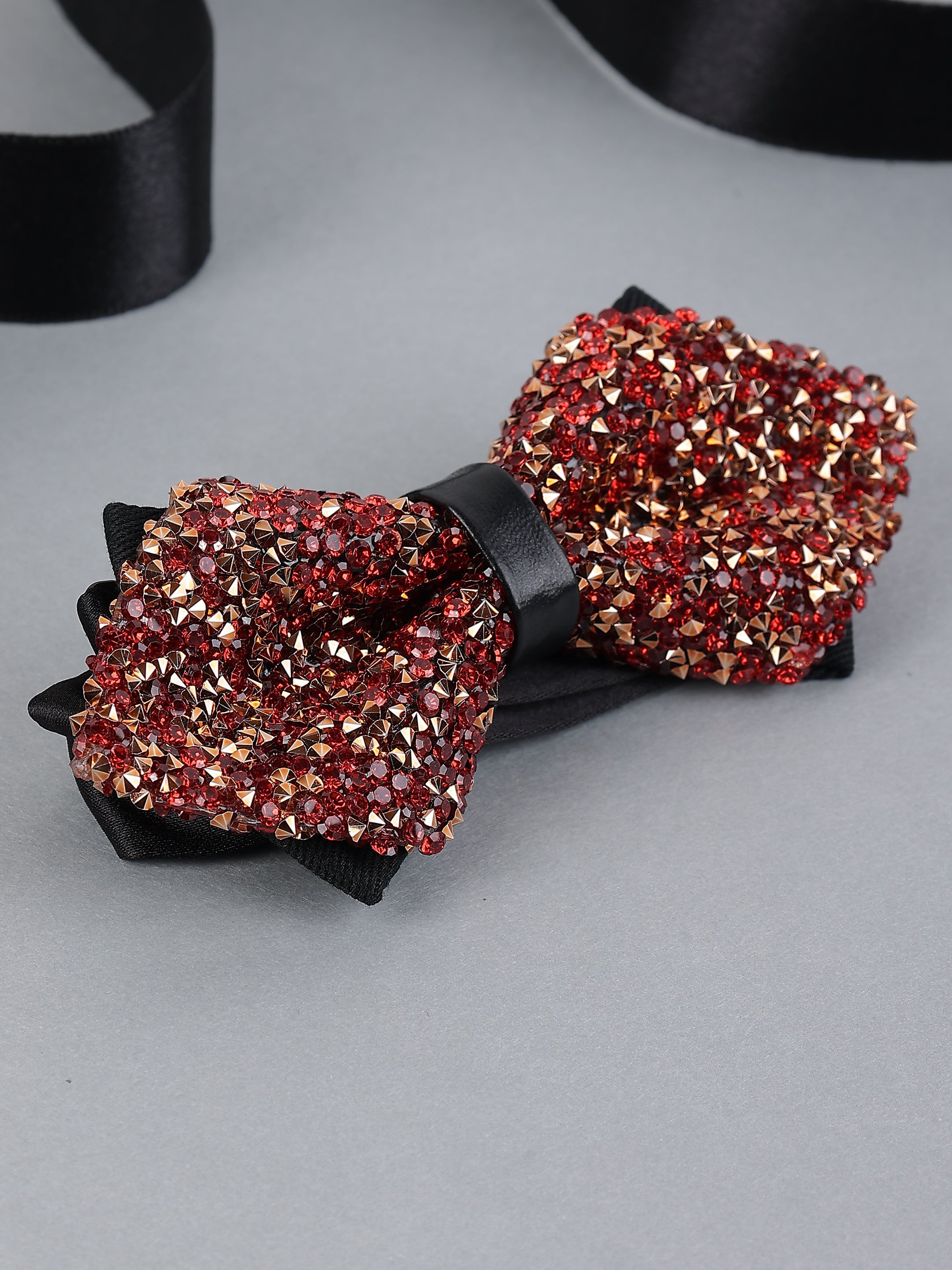 Garnet & Bronze Jeweled Bow Tie