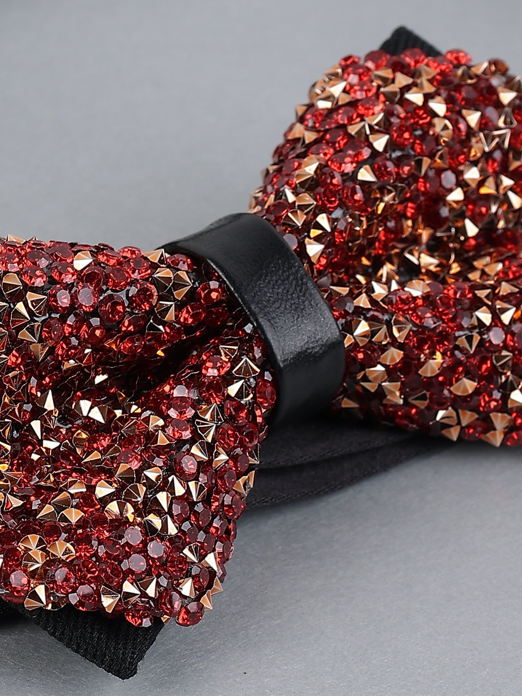 Garnet & Bronze Jeweled Bow Tie