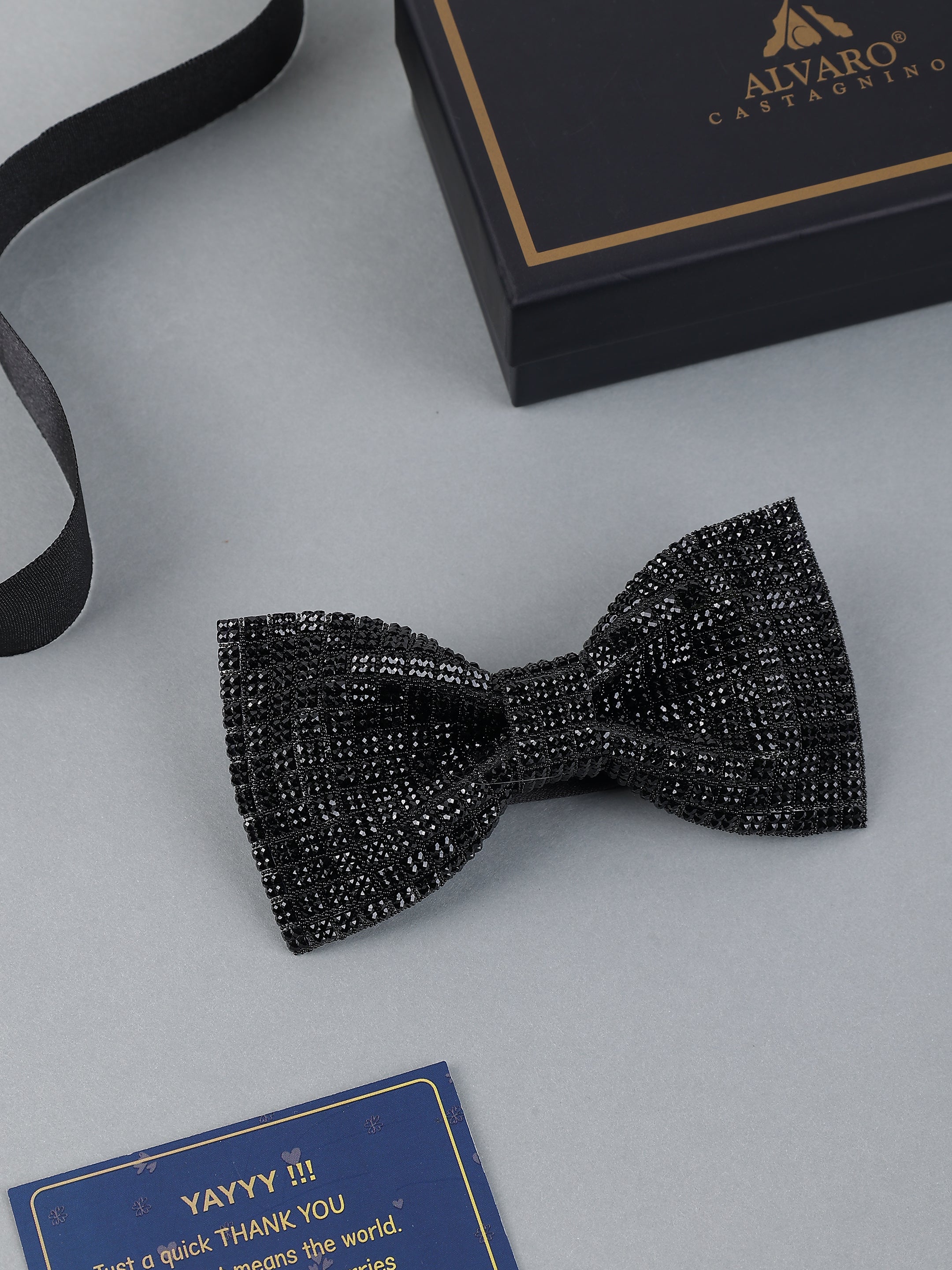 Onyx Geometric Crystal Bow Tie