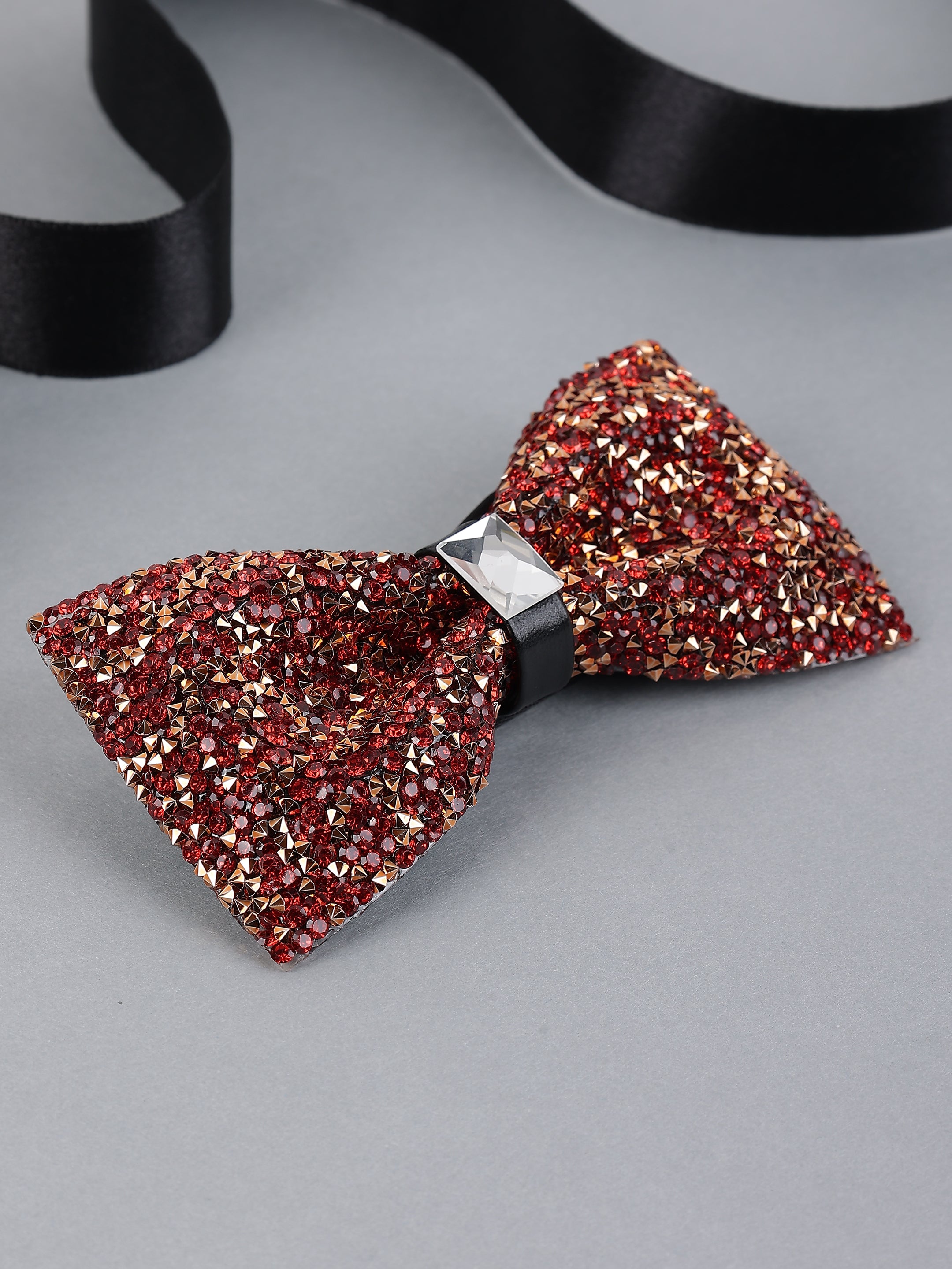 Garnet & Bronze Pavé Bow Tie