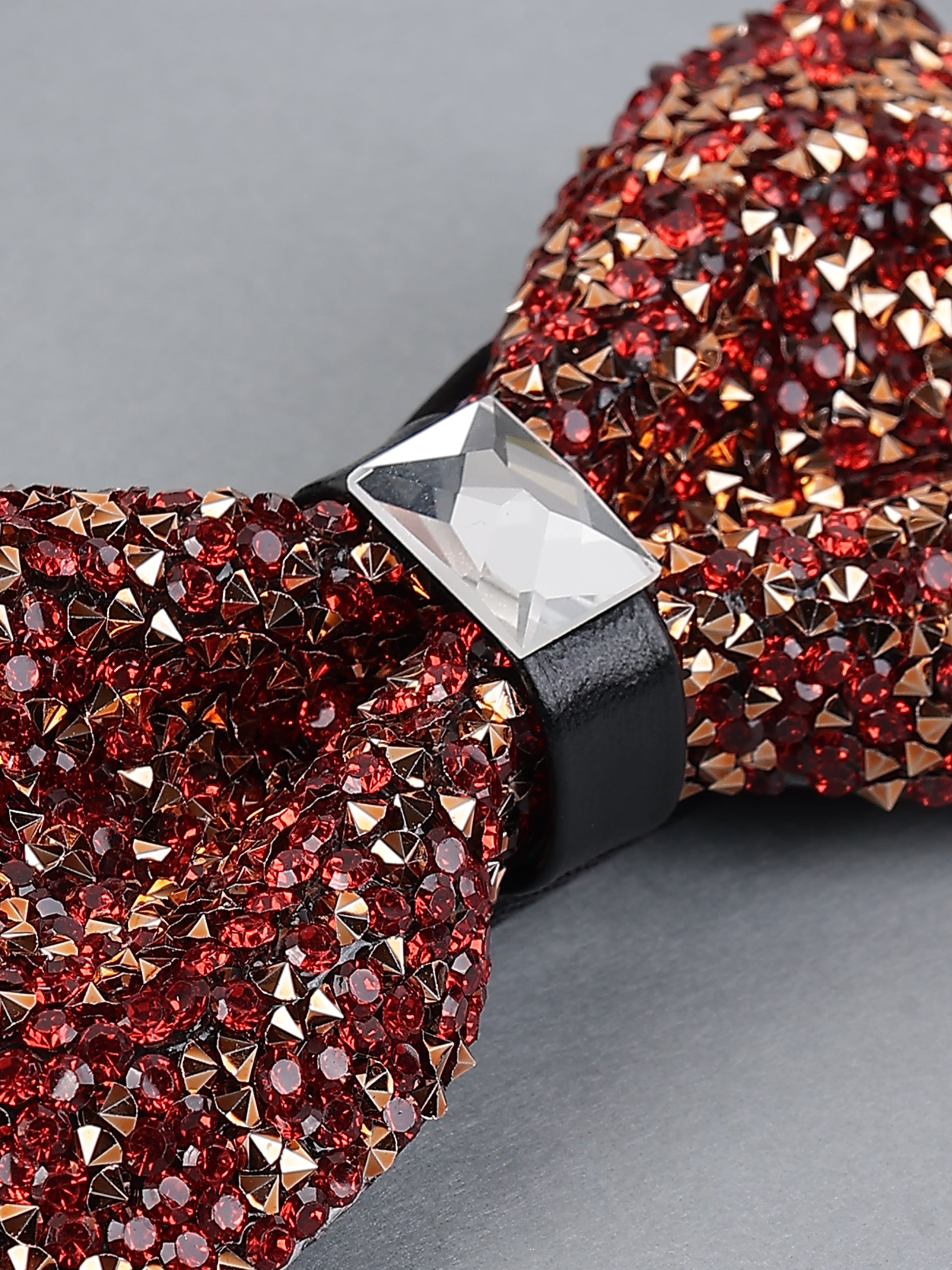 Garnet & Bronze Pavé Bow Tie