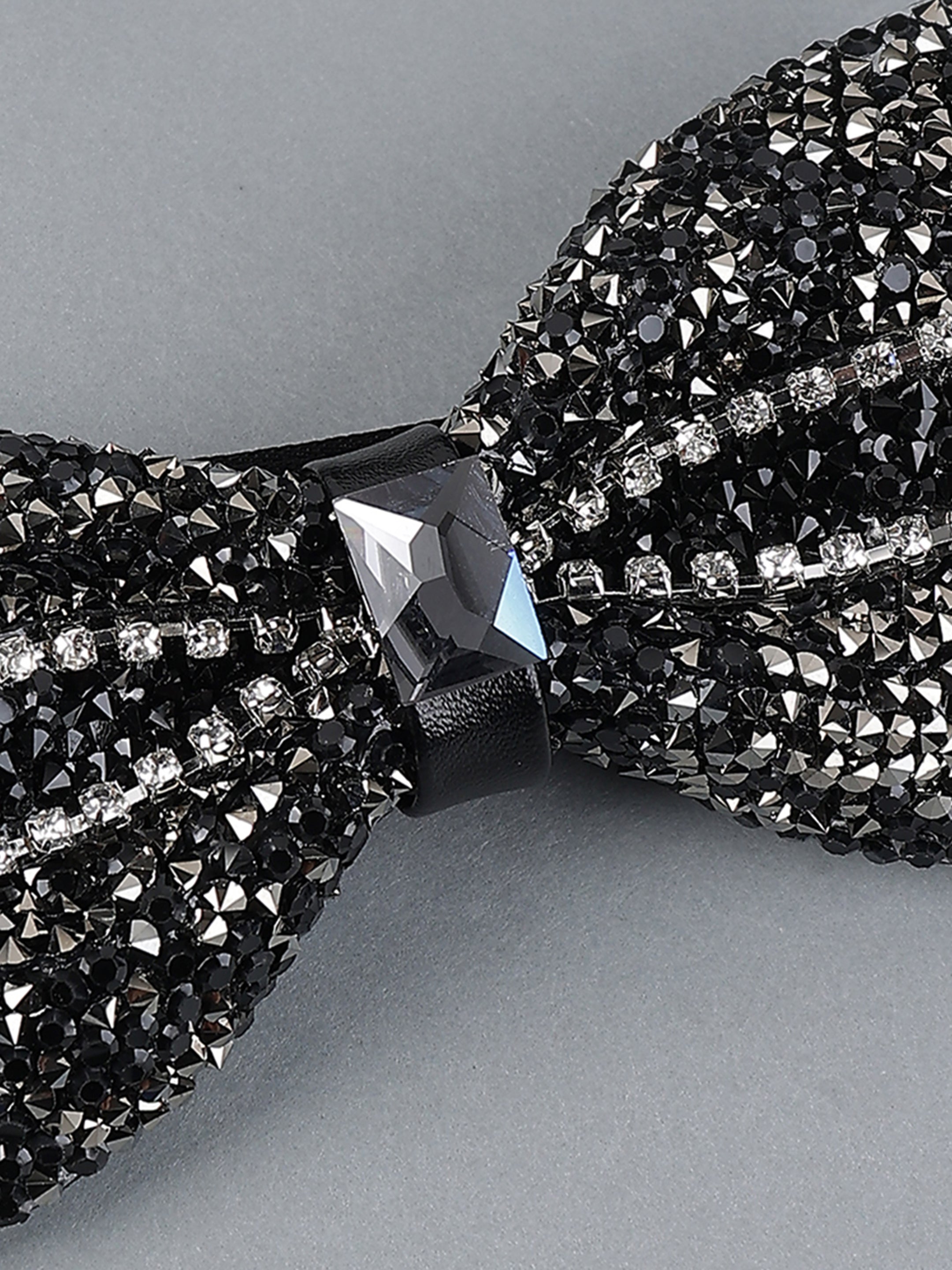 Onyx & Gunmetal Pavé Bow Tie