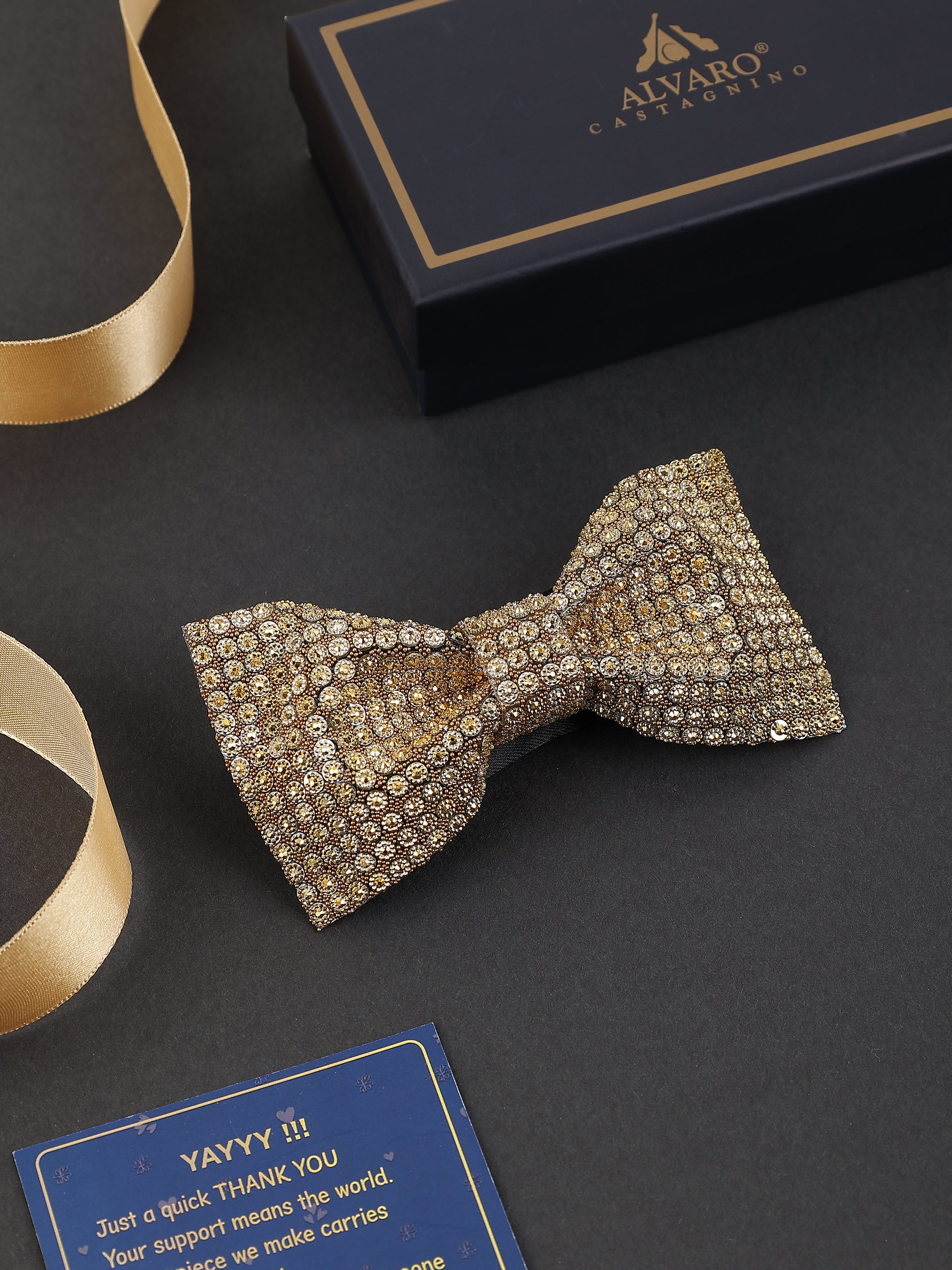 Imperial Gold Pavé Bow Tie