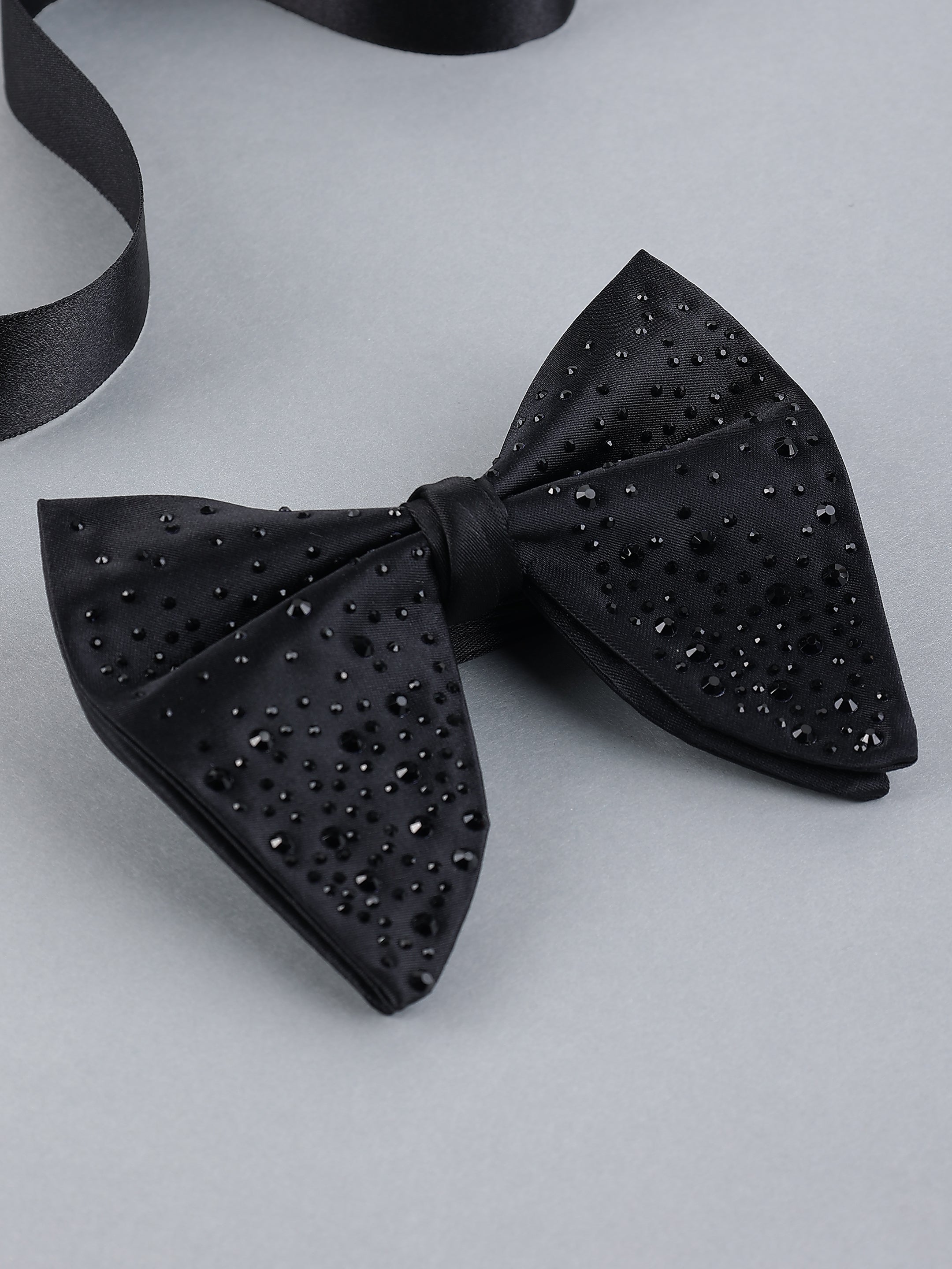 Black Onyx Stardust Embellished Bow Tie