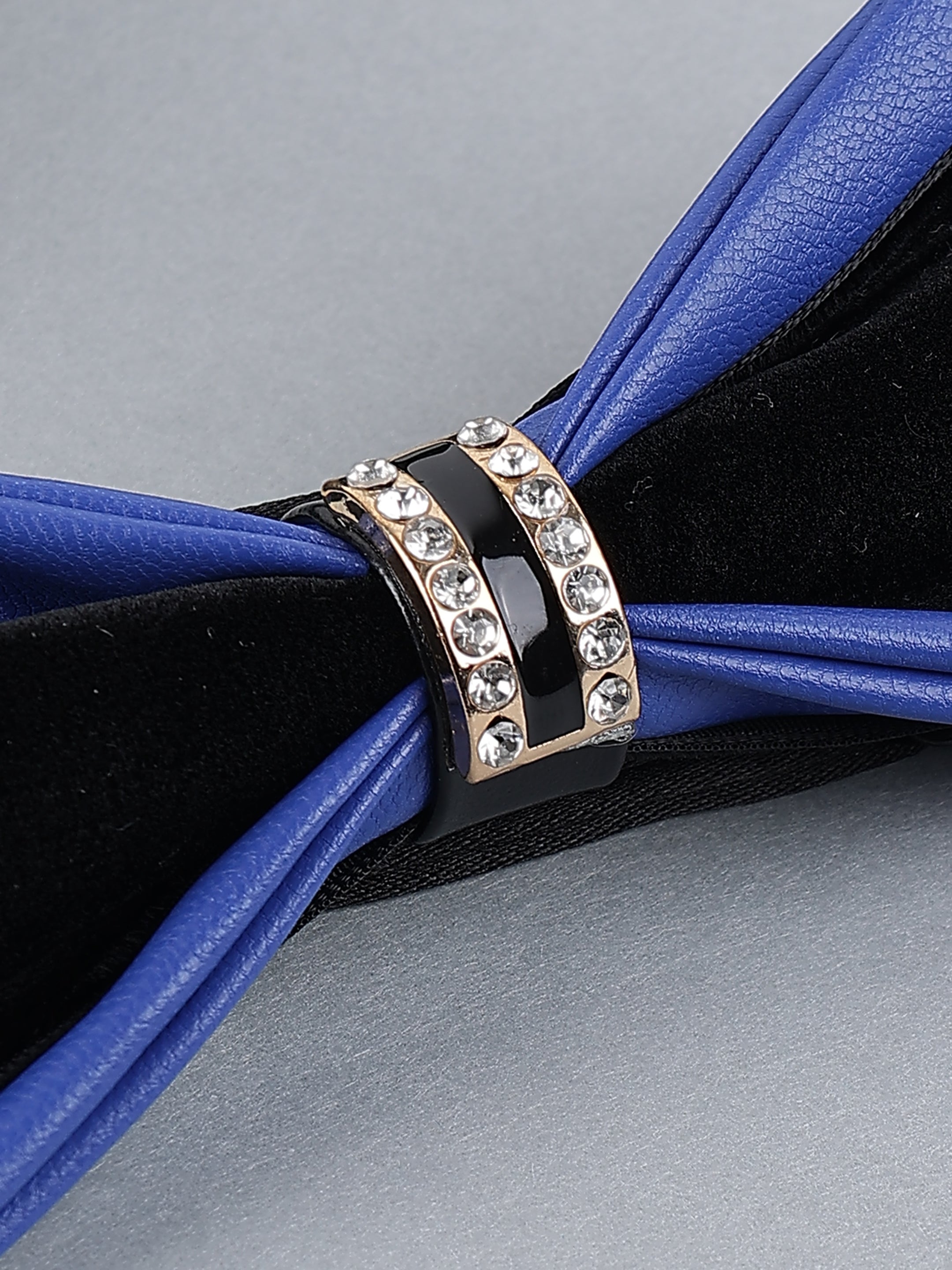 Royal Blue Velvet & Leather Hybrid Bow Tie