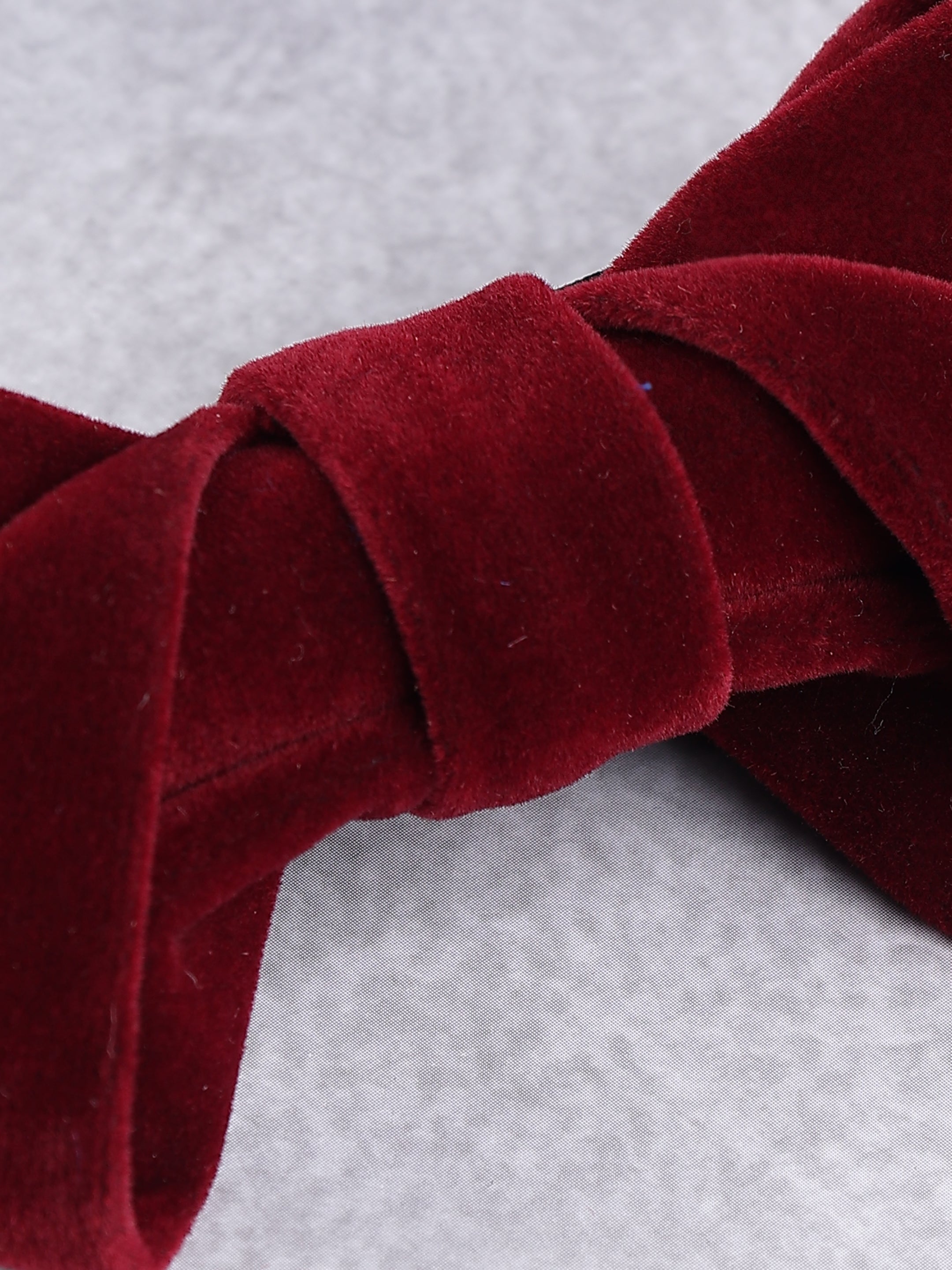 Crimson Velvet Sculpted Bow Tie