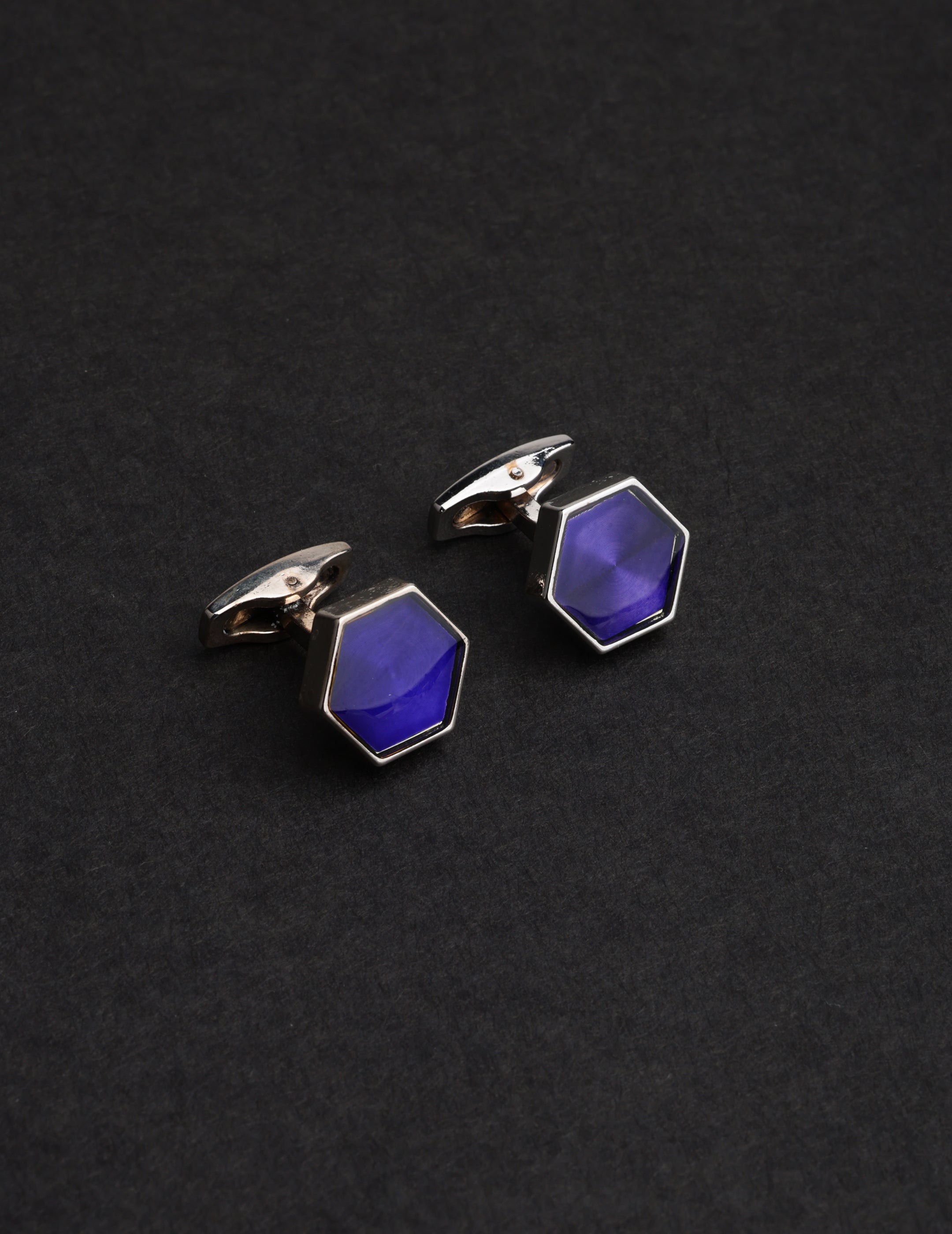 Purple Hexagon Cufflink