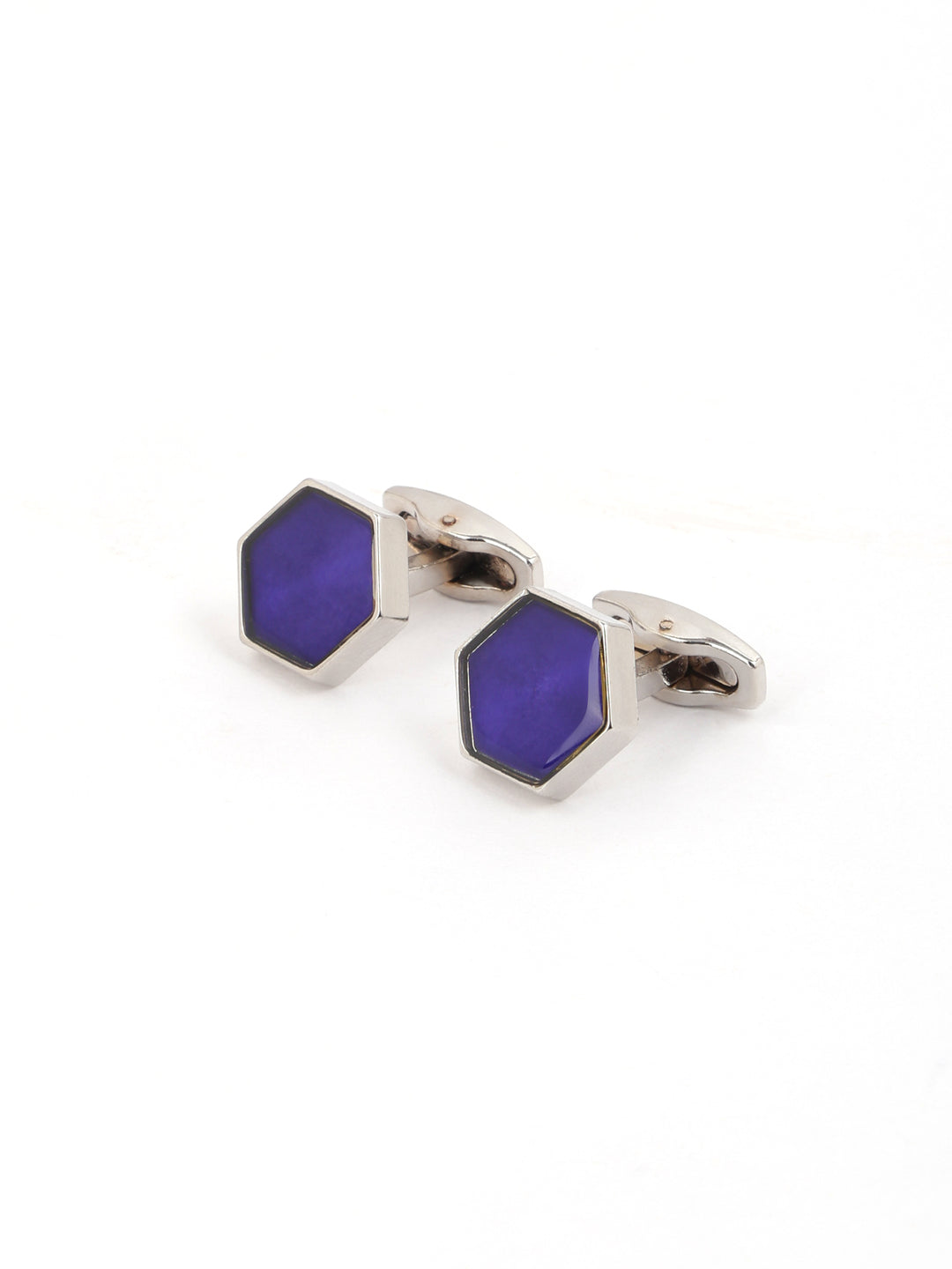 Purple Hexagon Cufflink