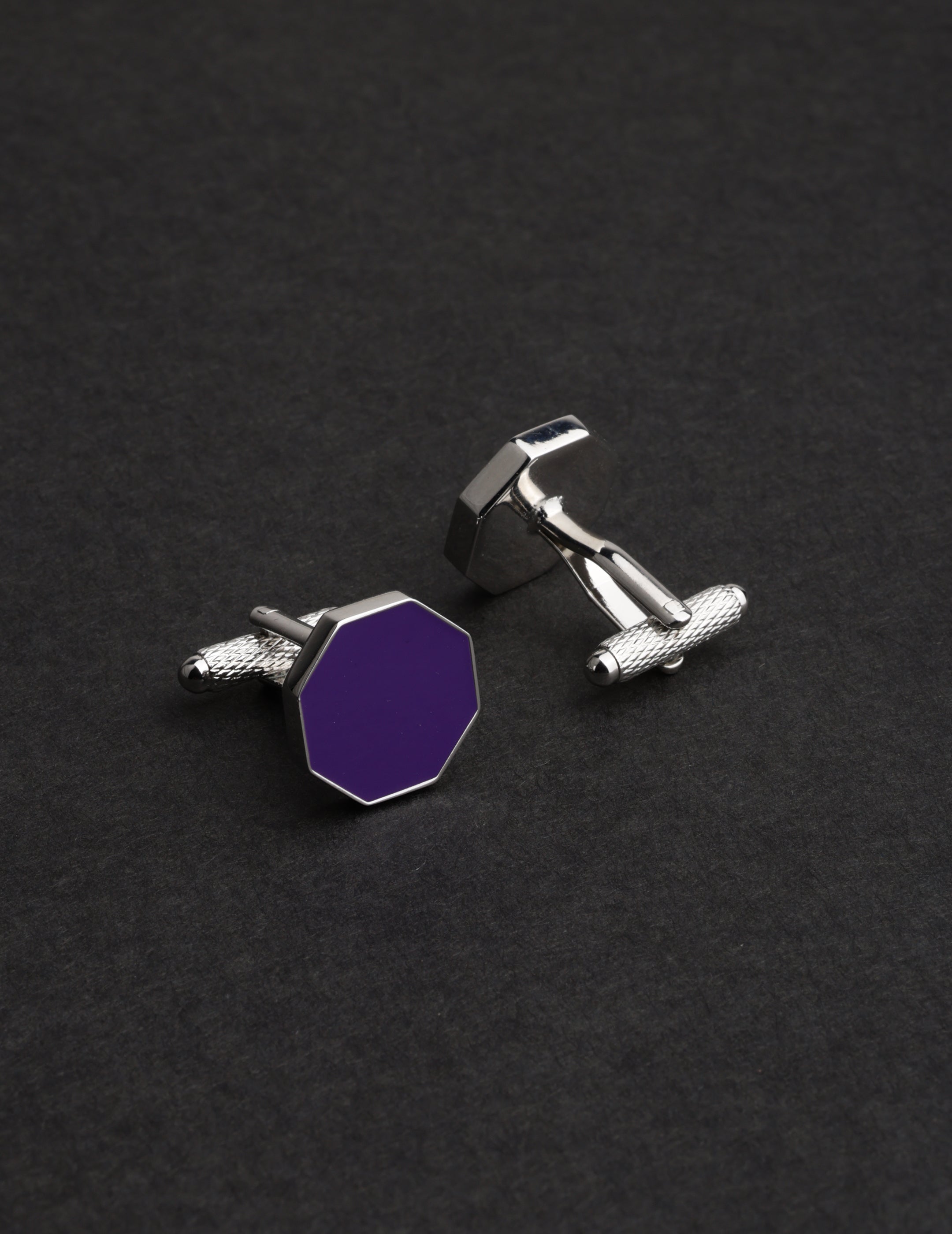 Purple Geometric Cufflink
