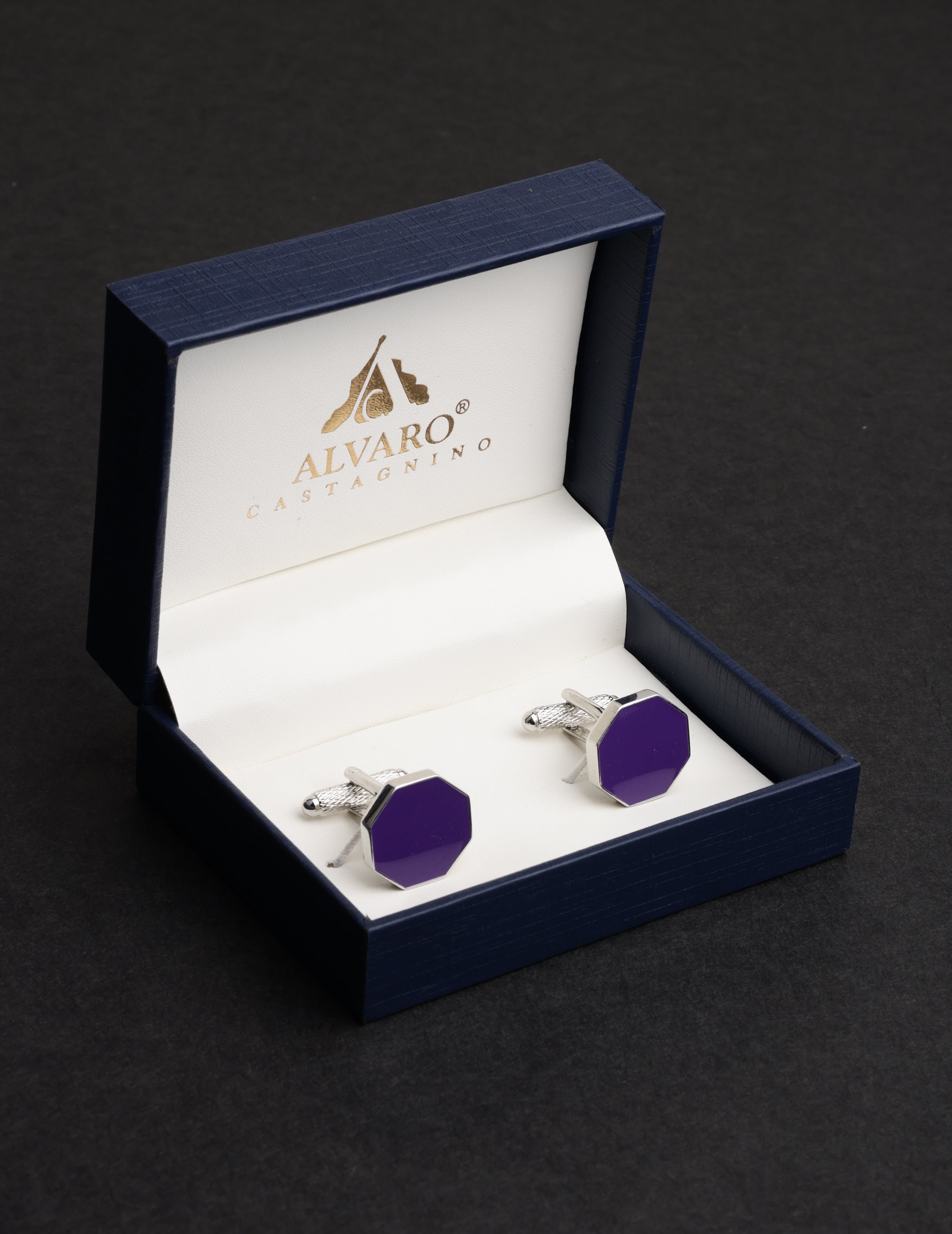 Purple Geometric Cufflink