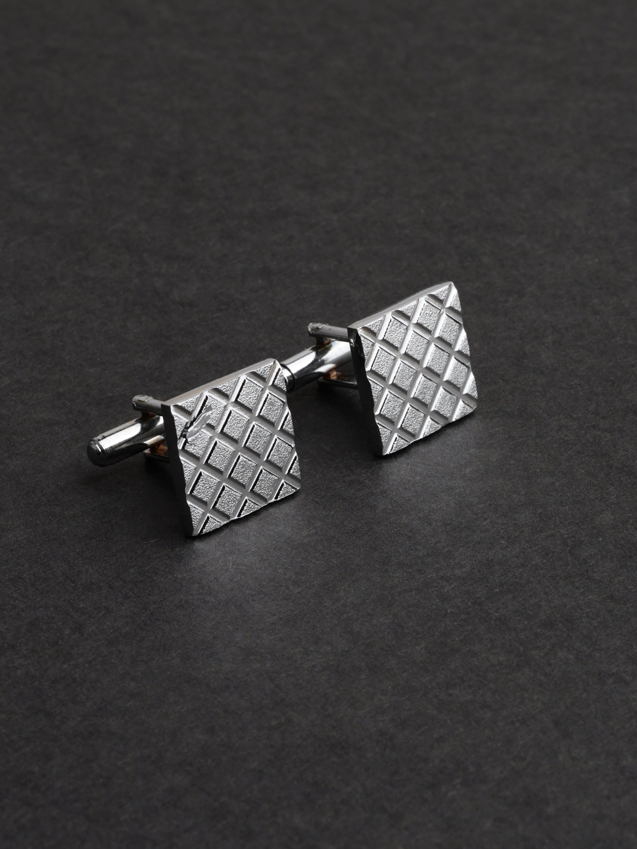 Silver Diamond Shape Cufflink