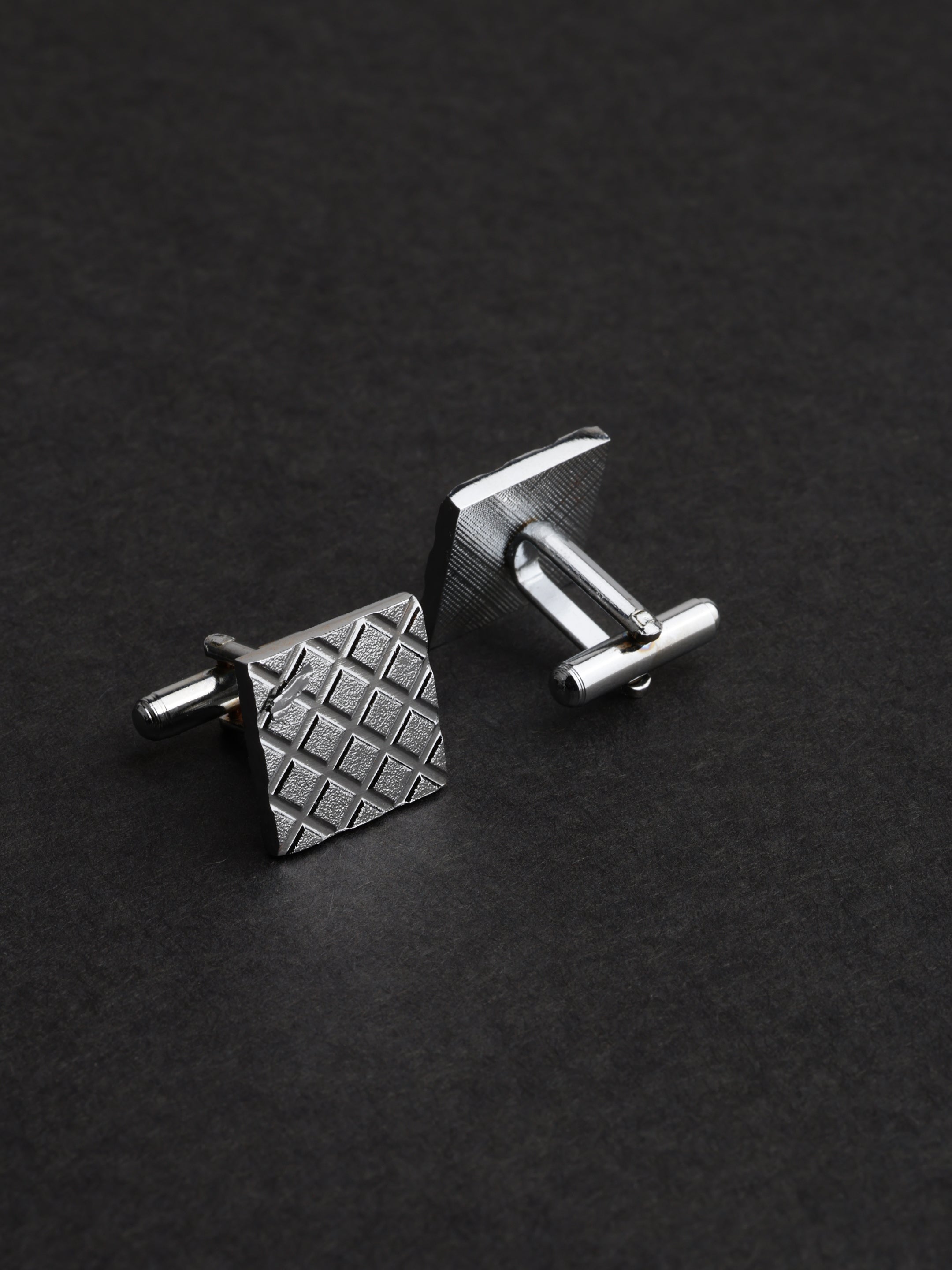 Silver Diamond Shape Cufflink