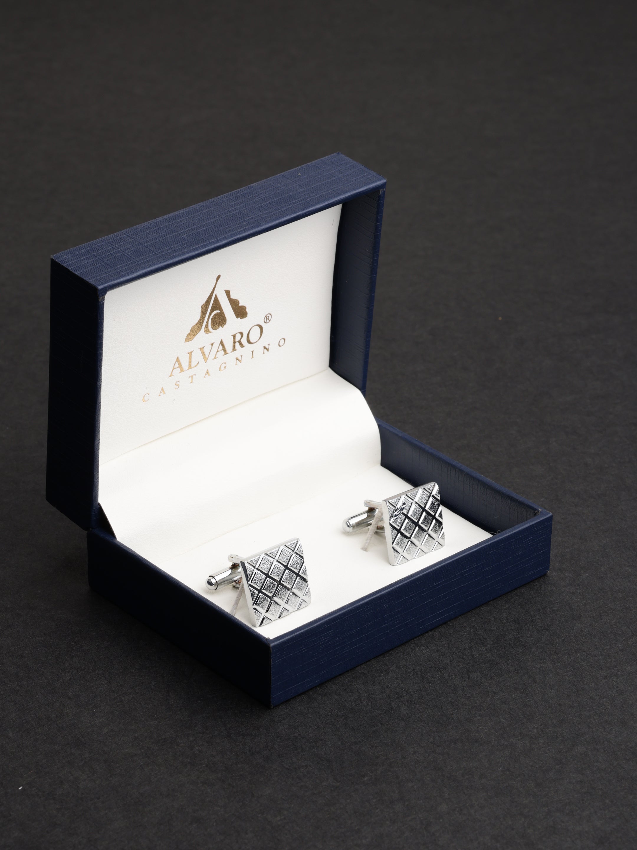 Silver Diamond Shape Cufflink