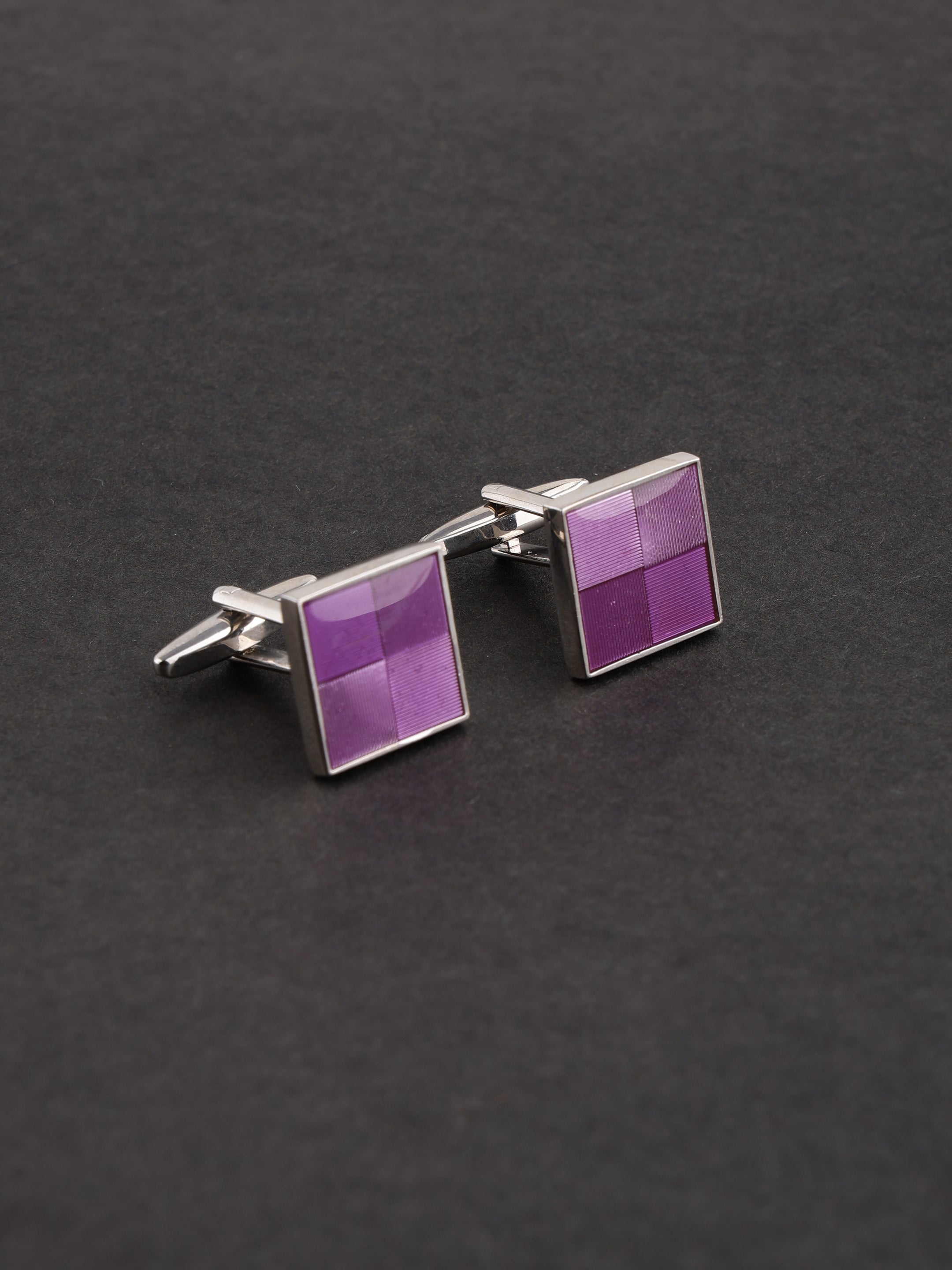 Purple Checkerboard Cufflink