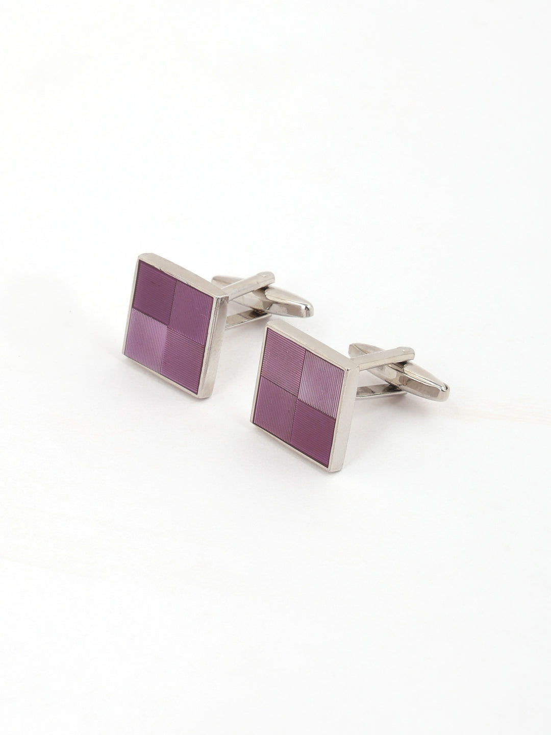 Purple Checkerboard Cufflink