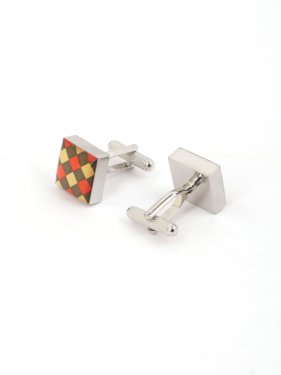 Multicolor Diamond Pattern Cufflink