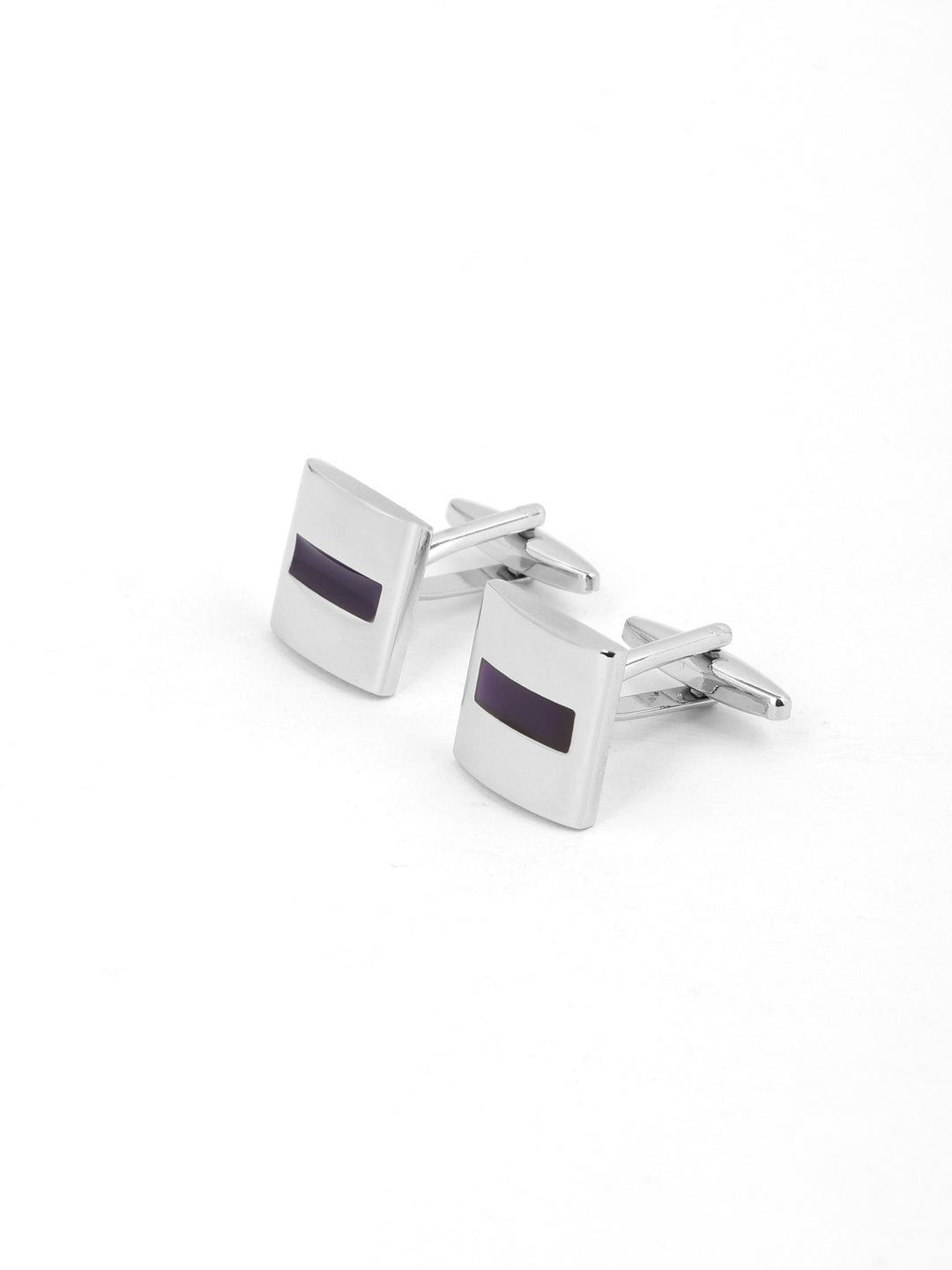 Alvaro Castagnino Silver & Purple Coloured Cufflink for Men