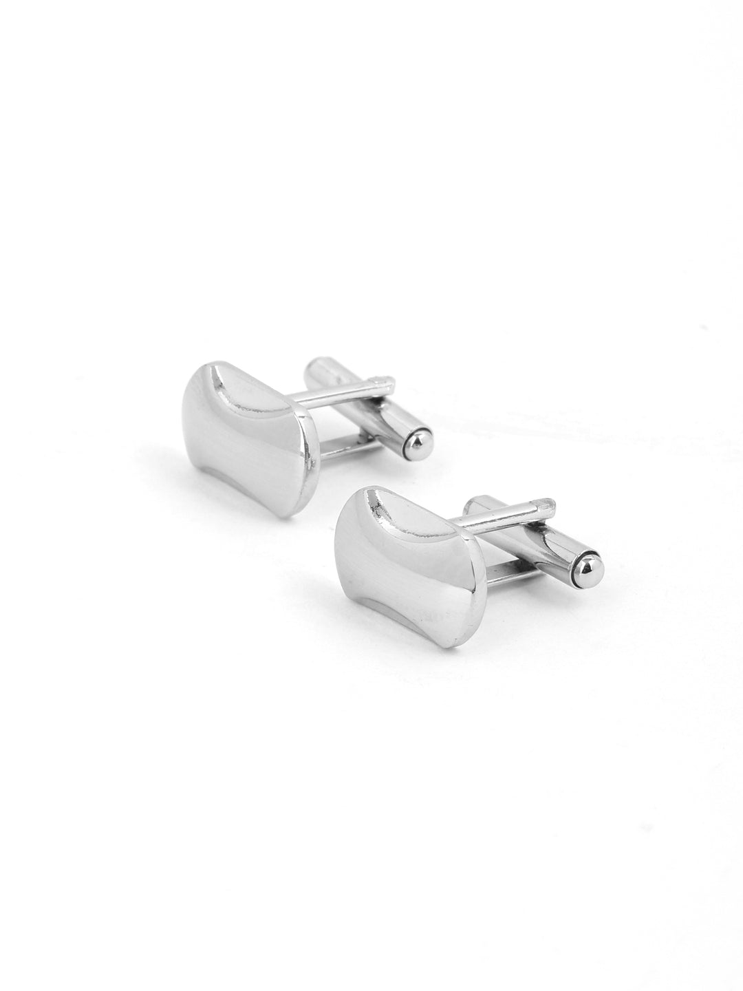 Minimalist Silver Curved Cufflink