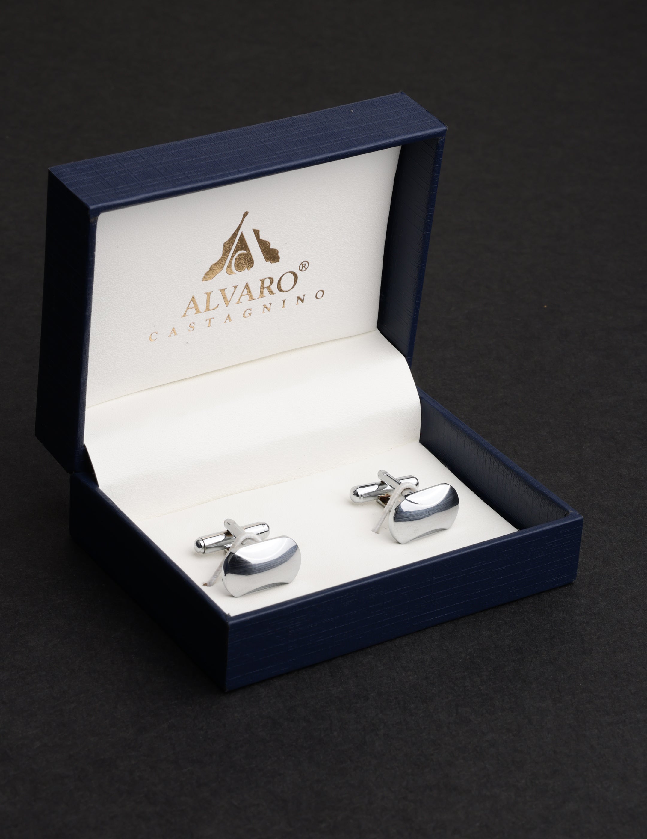 Minimalist Silver Curved Cufflink