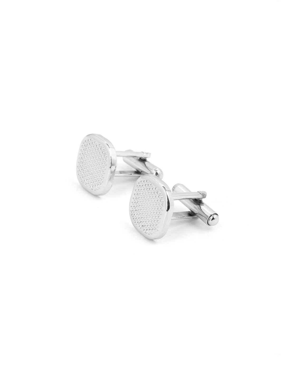 Round Designer Silver Cufflink