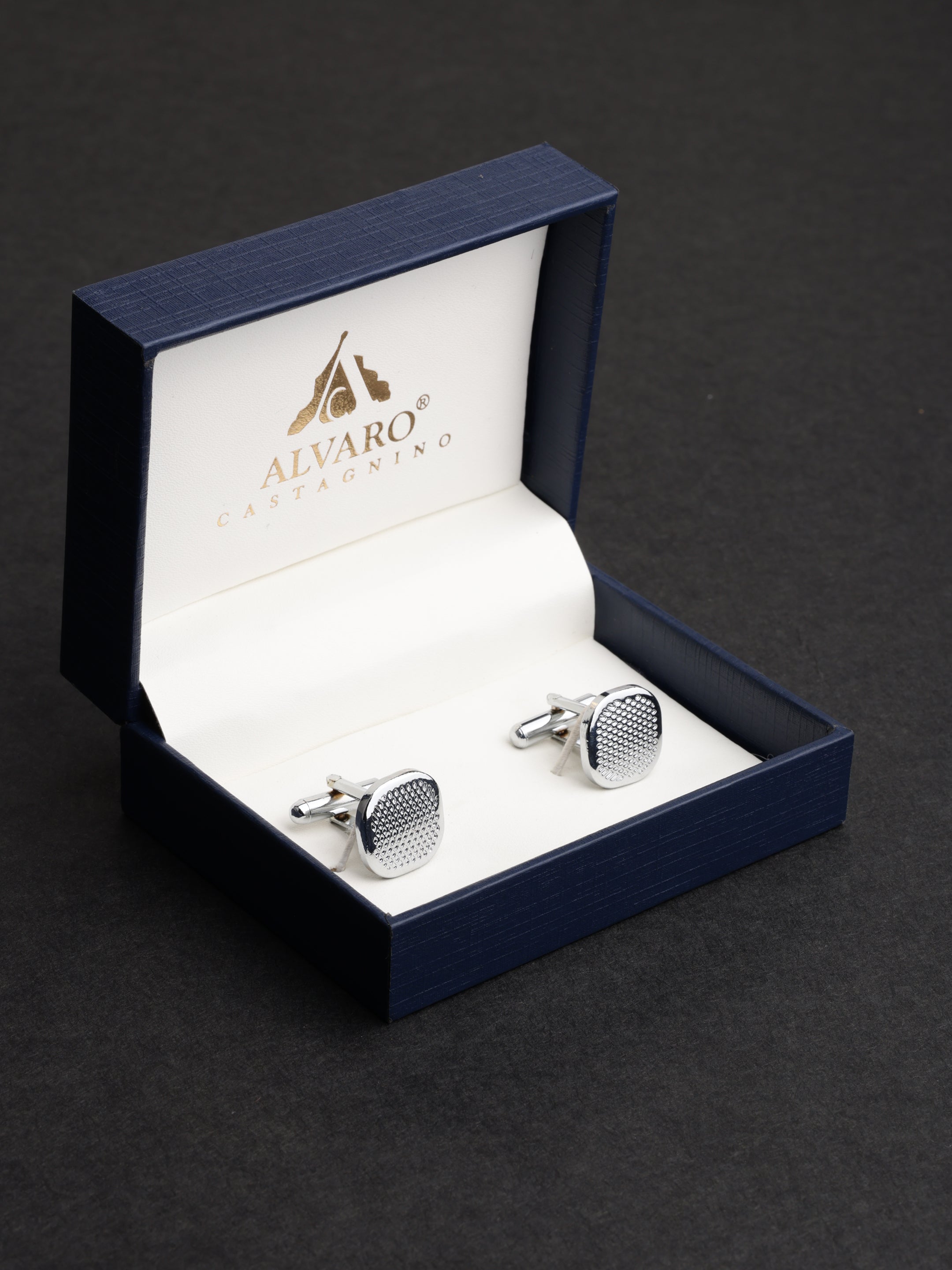 Round Designer Silver Cufflink